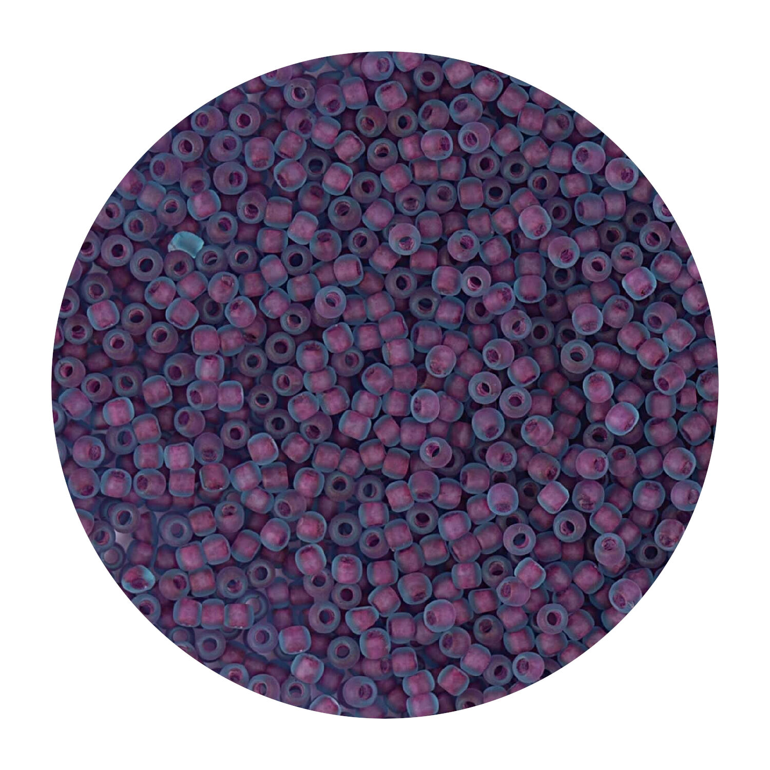 Rocailles-Perlen Itoshii, 2,2 mm, 12 g, Lila-Blau Matt