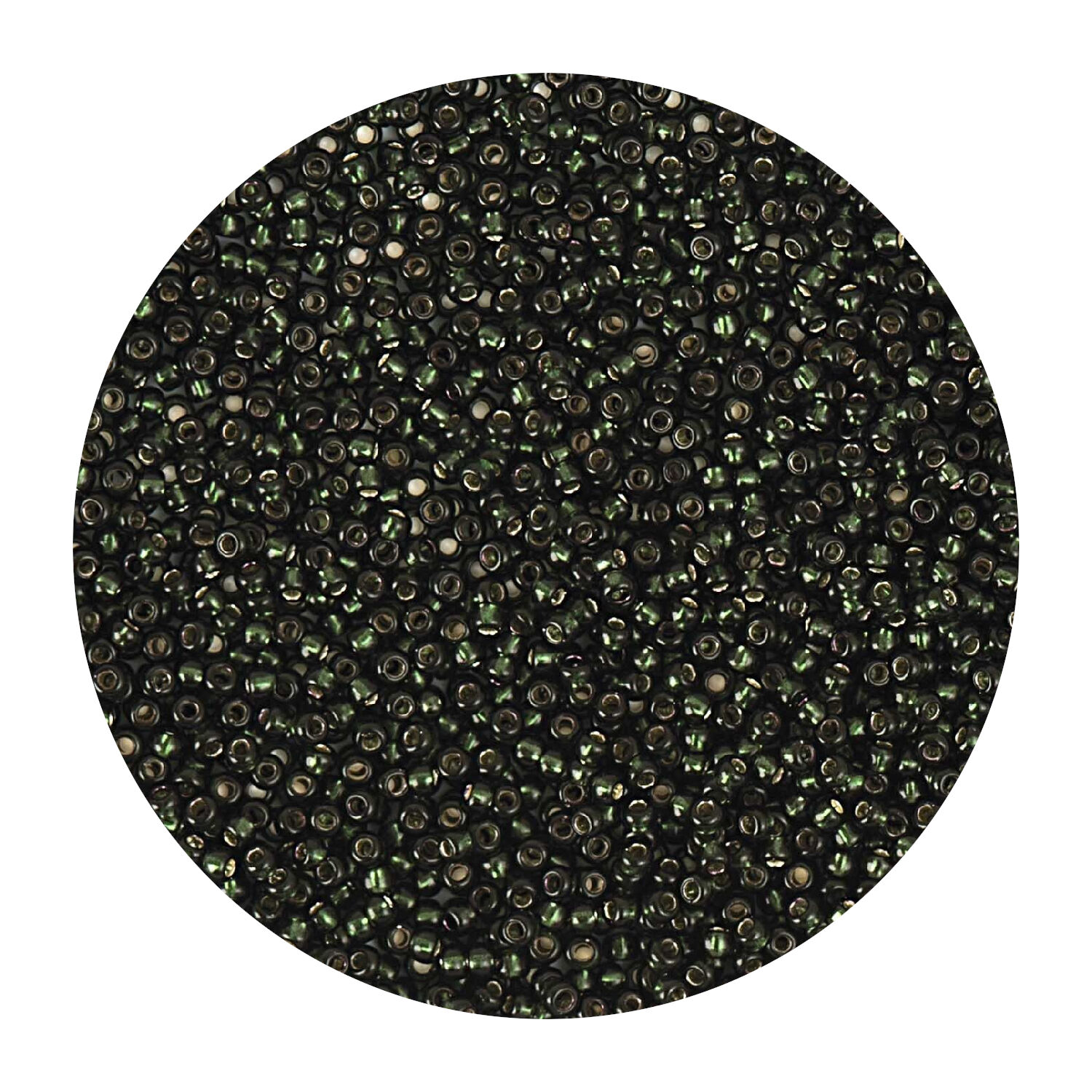 Rocailles-Perlen Itoshii, 2,2 mm, 12 g, Dunkelgrn Transparent