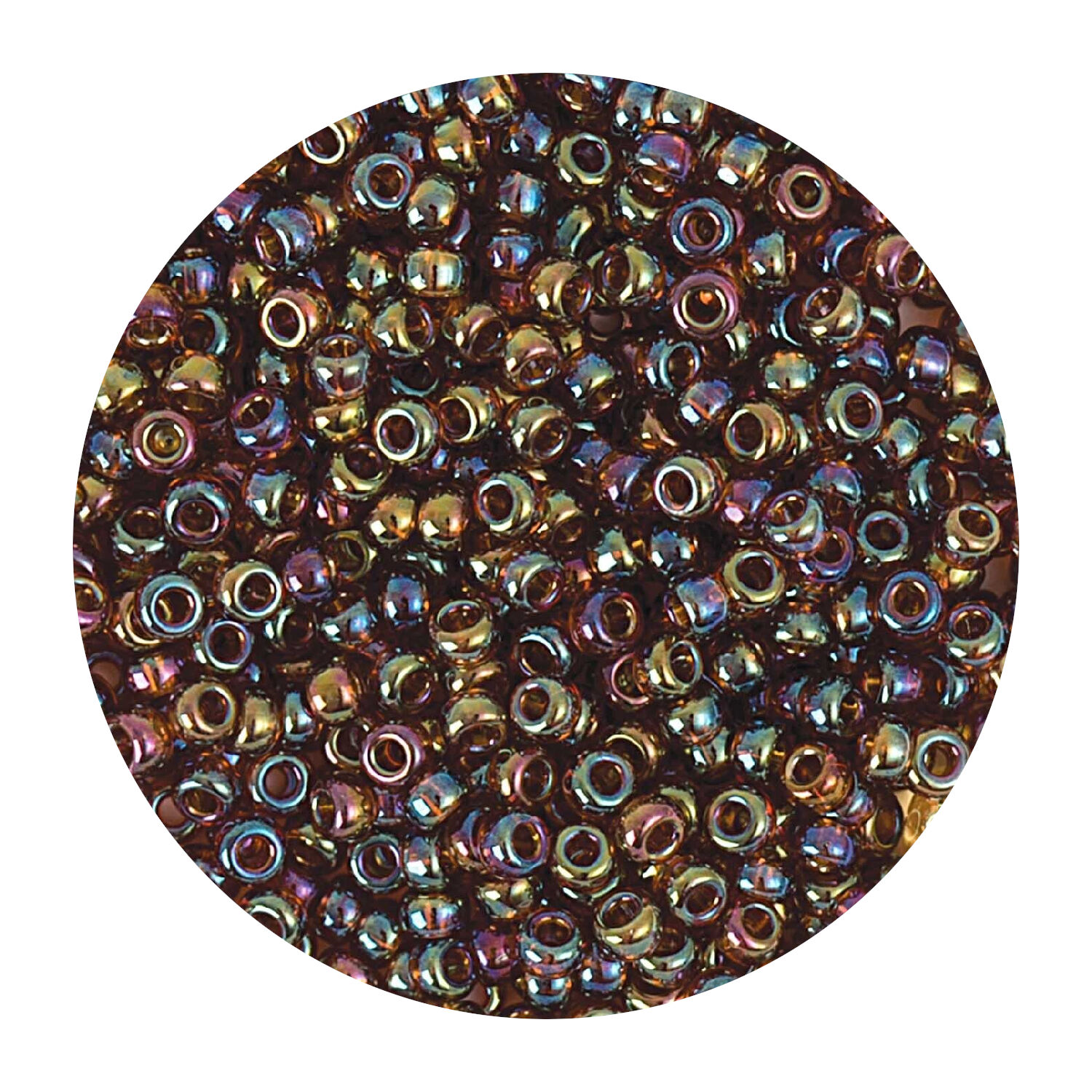Rocailles-Perlen Itoshii, 2,2 mm, 12 g, Beere-Grn Regenbogen