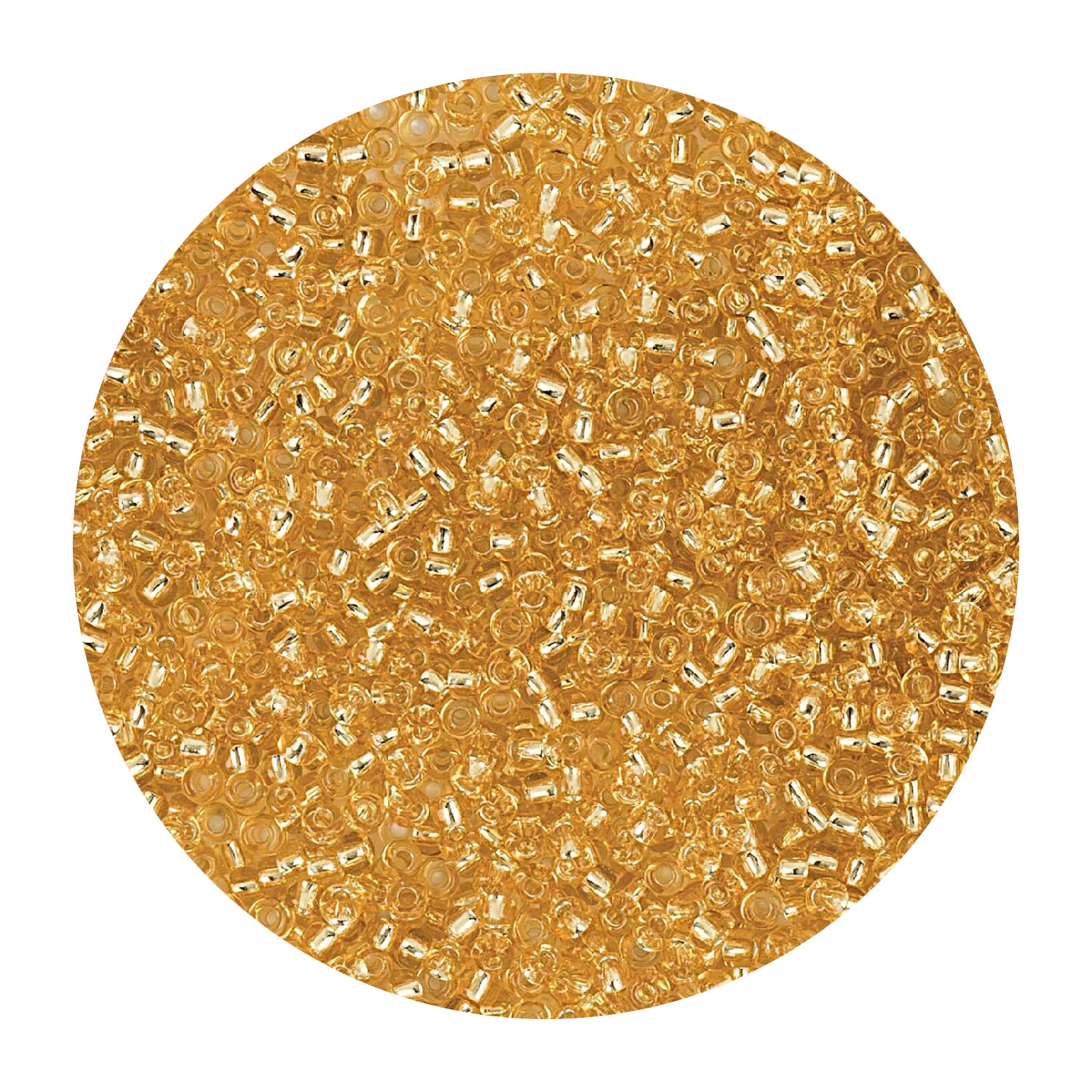Rocailles-Perlen Itoshii, 2,2 mm, 12 g, Gold Transparent