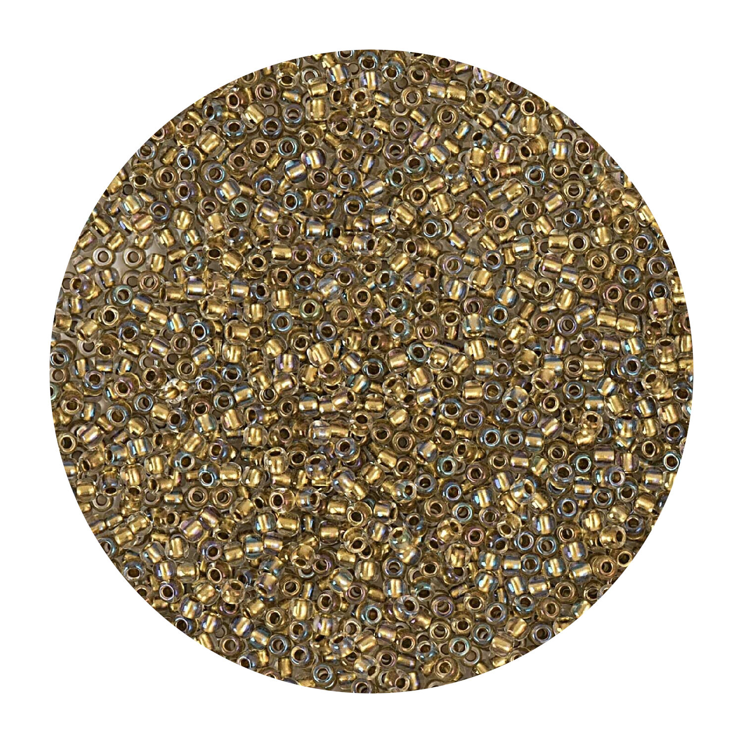 Rocailles-Perlen Itoshii, 2,2 mm, 12 g, Gold Dunkel Transparent