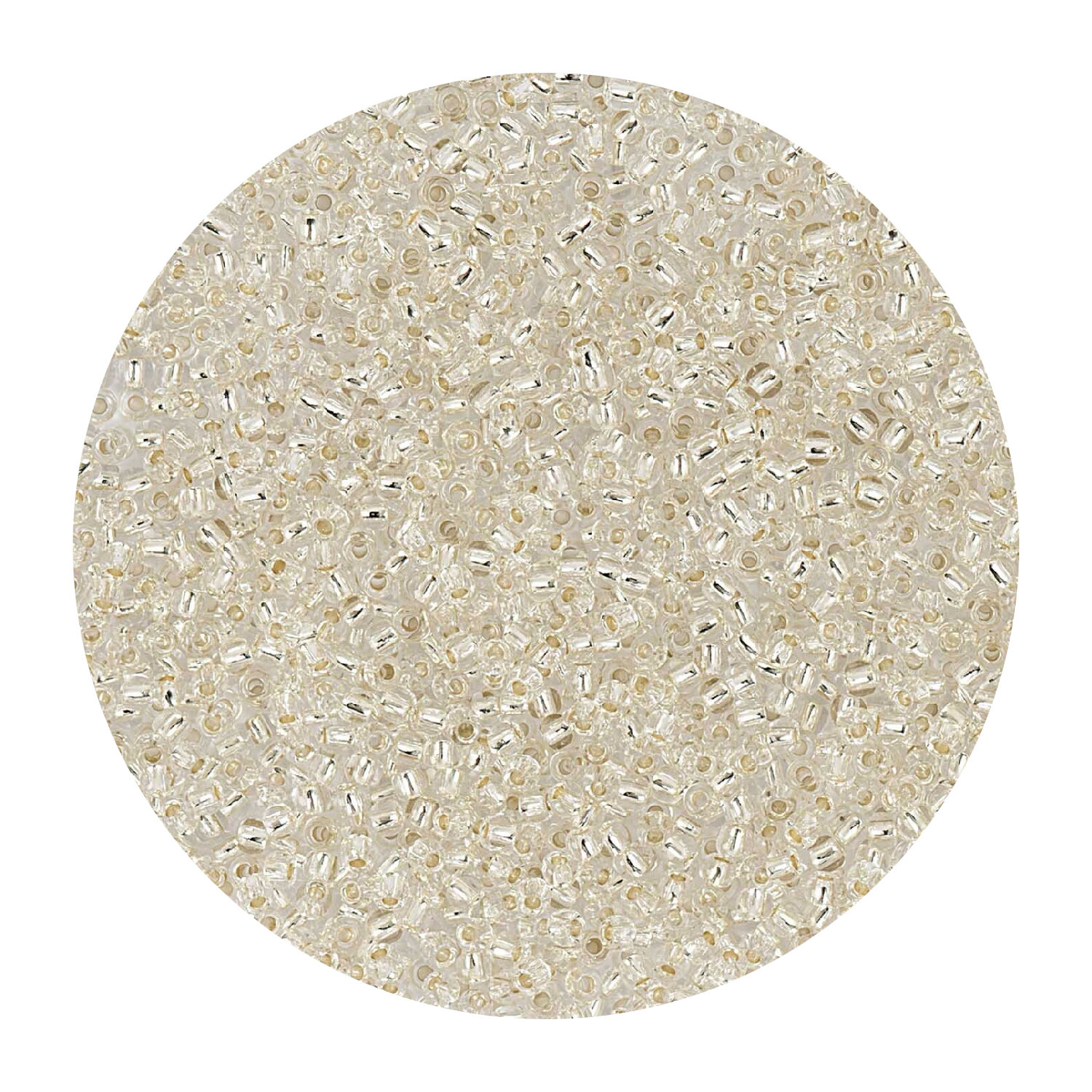 Rocailles-Perlen Itoshii, 2,2 mm, 12 g, Silber Transparent