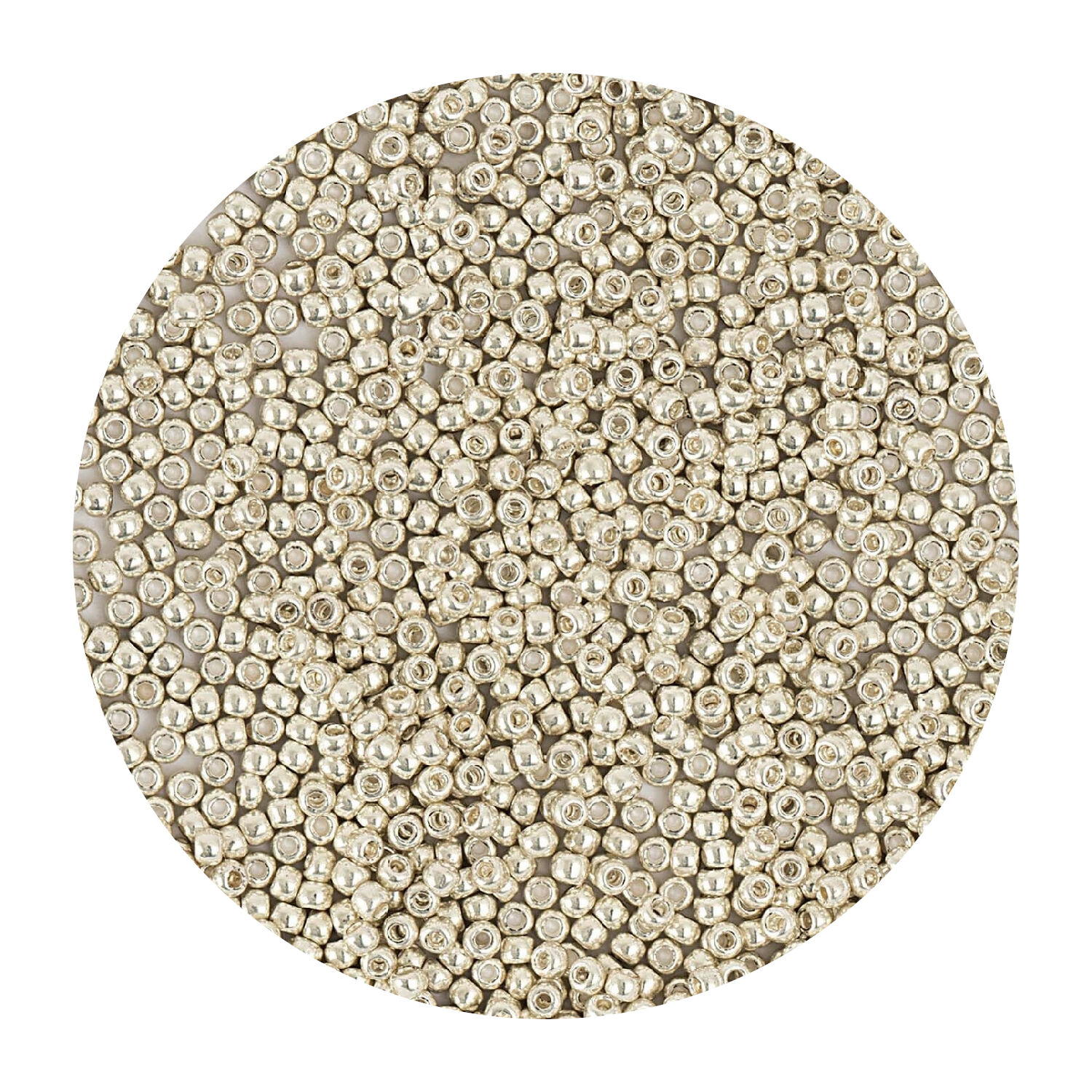 Rocailles-Perlen Itoshii, 2,2 mm, 12 g, Silber Metallic