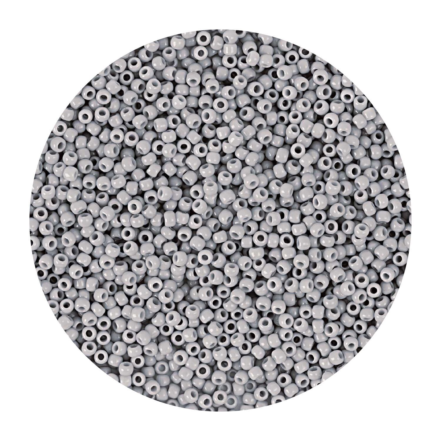 Rocailles-Perlen Itoshii, 2,2 mm, 12 g, Hellgrau Opak