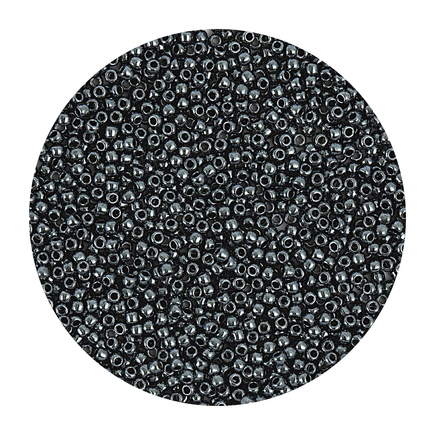 Rocailles-Perlen Itoshii, 2,2 mm, 12 g, Silber-Grau Metallic