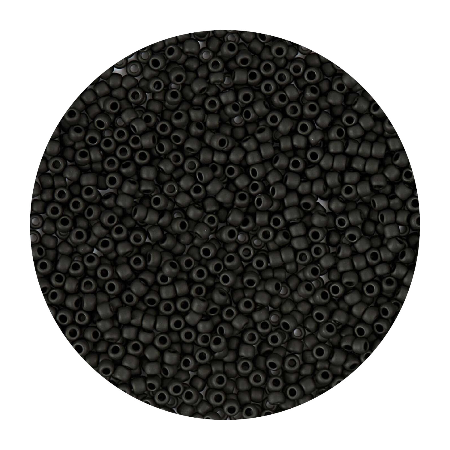 Rocailles-Perlen Itoshii, 2,2 mm, 12 g, Schwarz Opak Matt