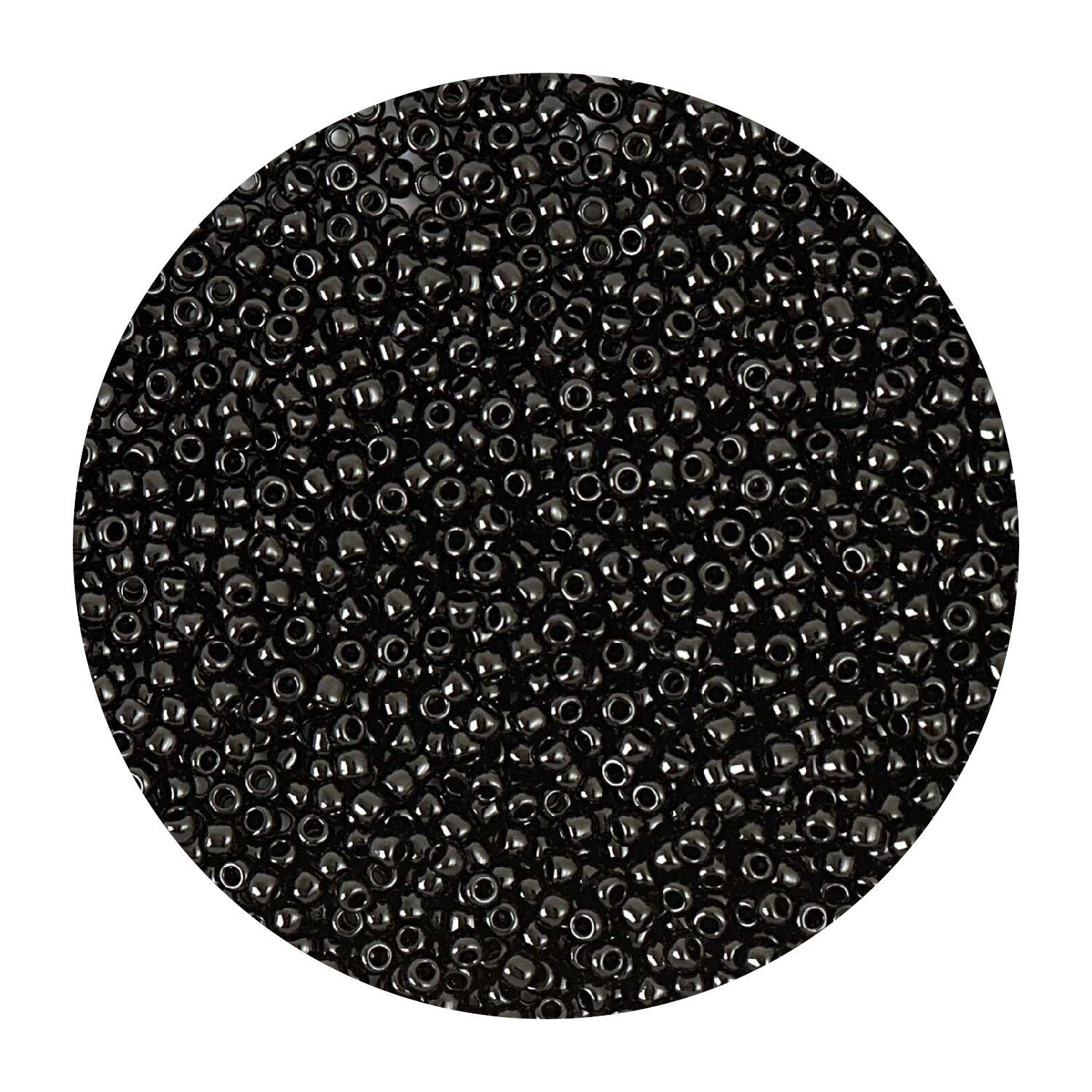 Rocailles-Perlen Itoshii, 2,2 mm, 12 g, Schwarz Opak