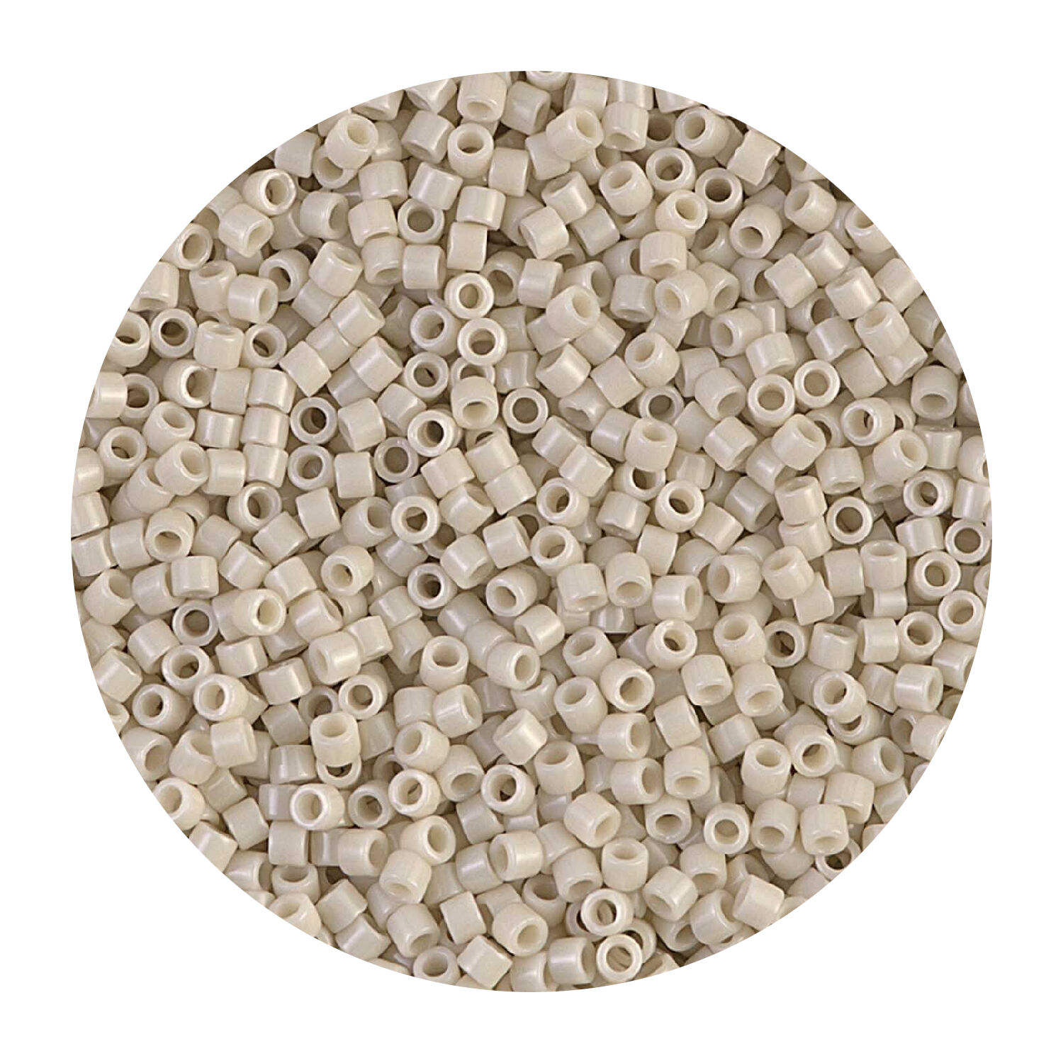 Rocailles-Perlen Itoshii Tube, 2 mm, 7 g, Creme Opak
