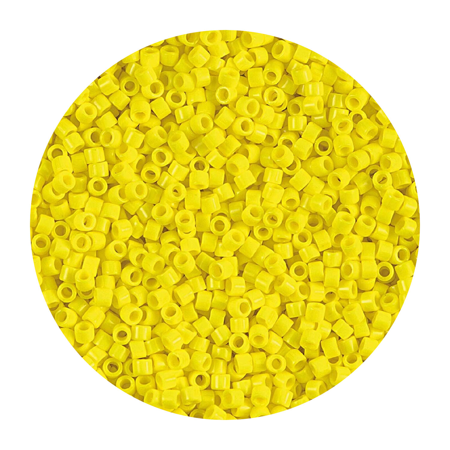 Rocailles-Perlen Itoshii Tube, 2 mm, 7 g, Gelb Opak