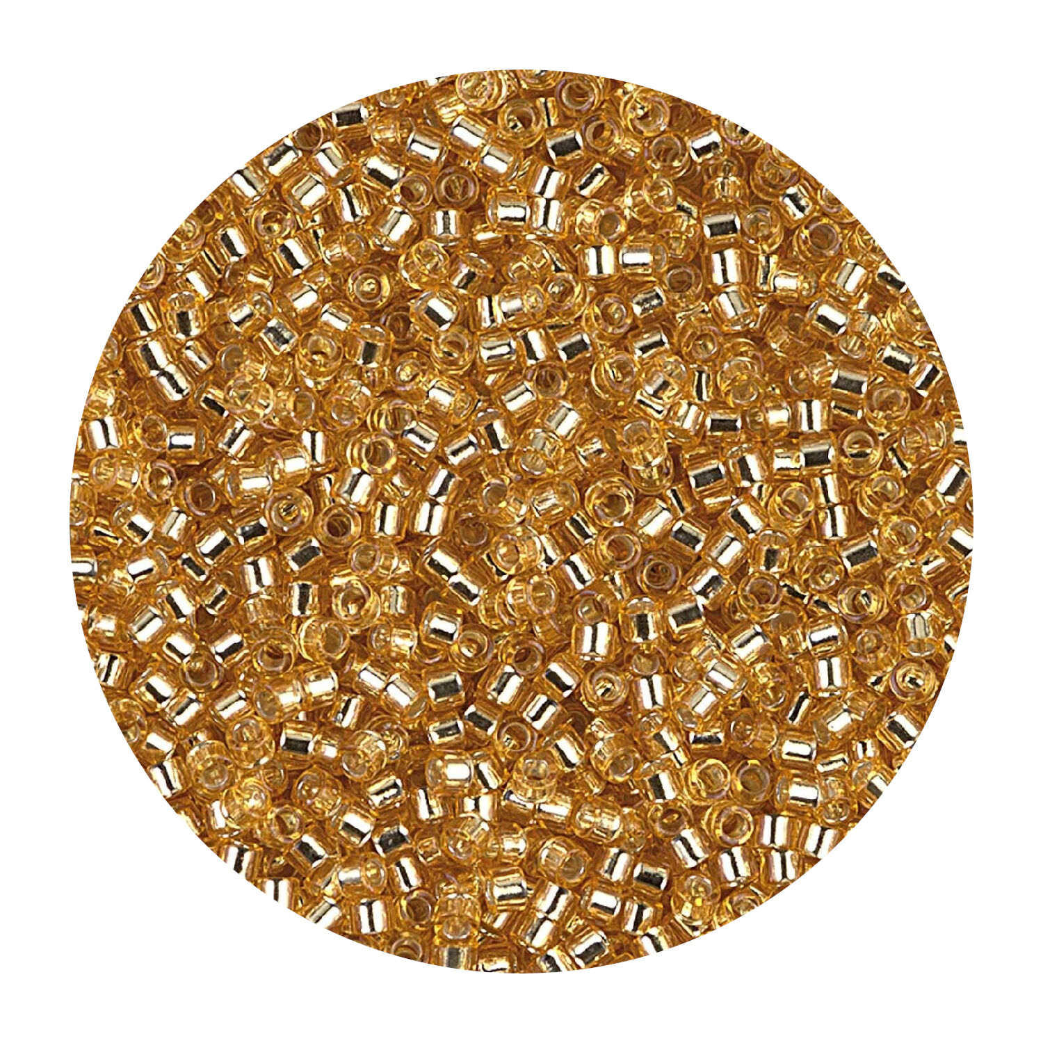 Rocailles-Perlen Itoshii Tube, 2 mm, 7 g, Gold Transparent