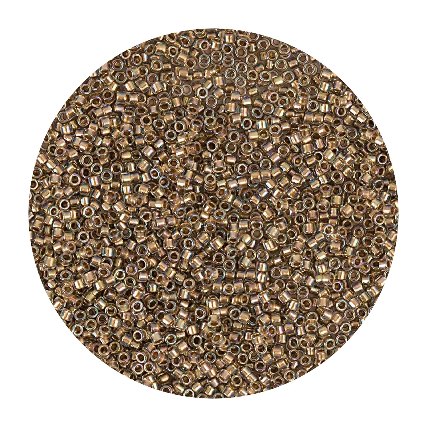 Rocailles-Perlen Itoshii Tube, 2 mm, 7 g, Gold Dunkel Transparent