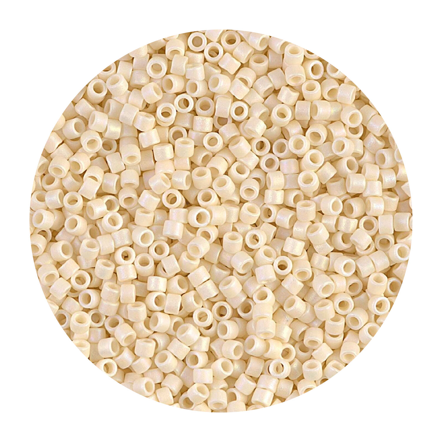 Rocailles-Perlen Itoshii Tube, 2 mm, 7 g, Beige Opak Matt