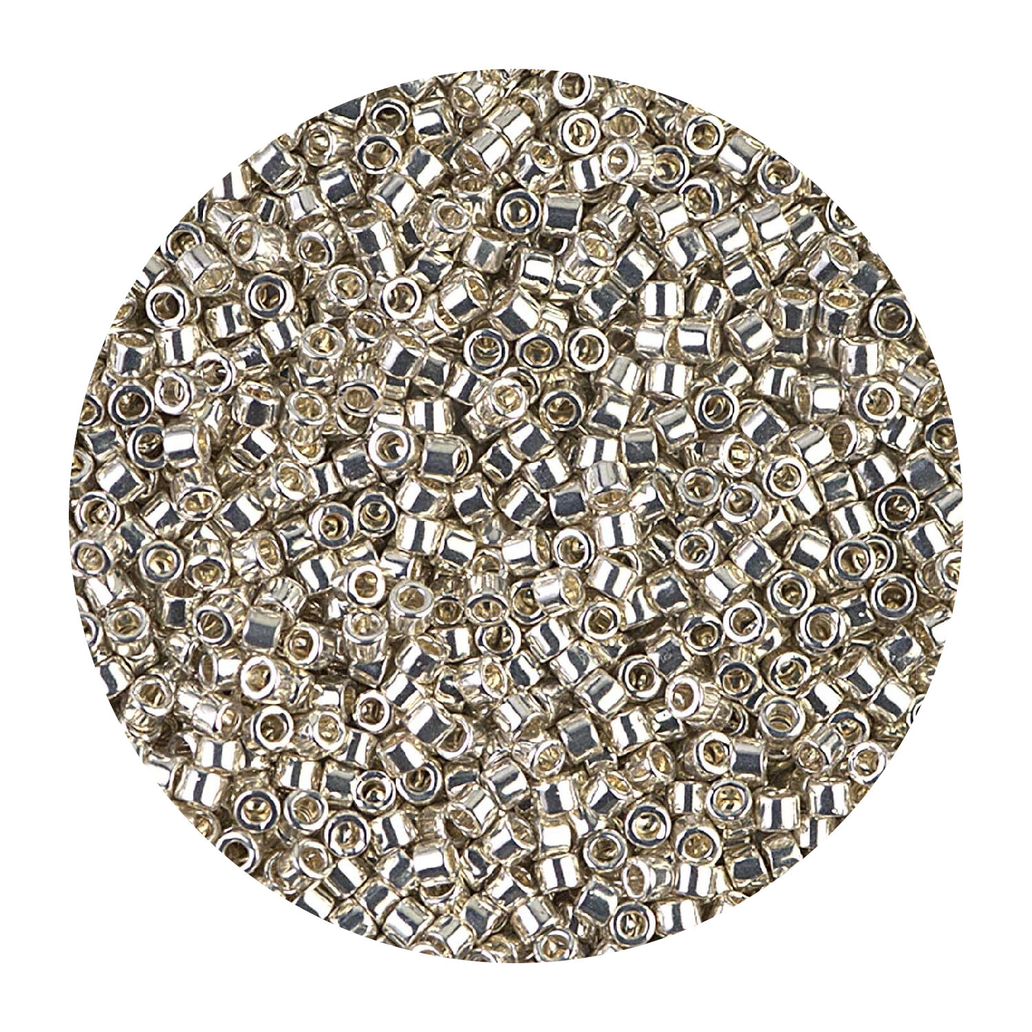 Rocailles-Perlen Itoshii Tube, 2 mm, 7 g, Silber Metallic