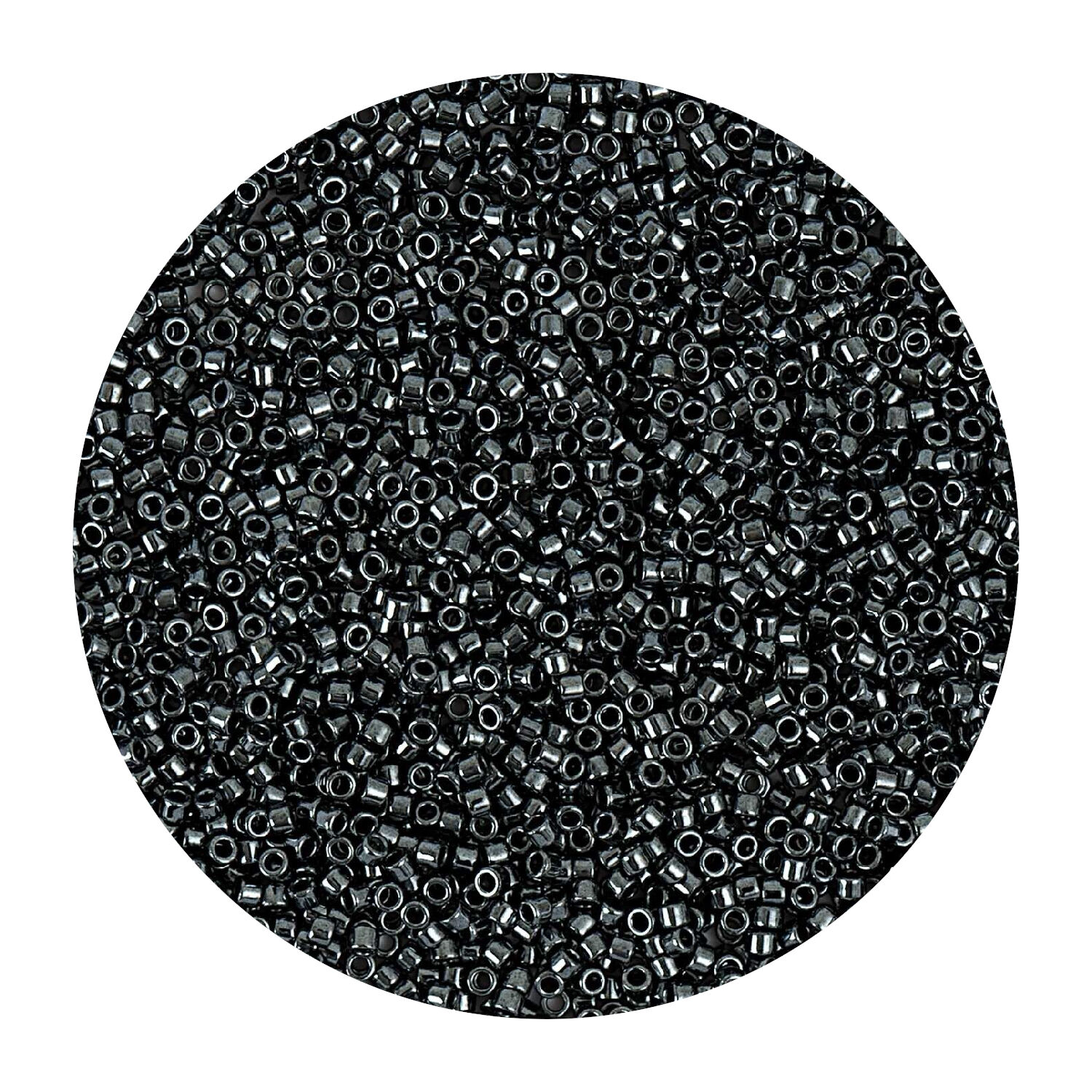 Rocailles-Perlen Itoshii Tube, 2 mm, 7 g, Dunkelgrau Metallic