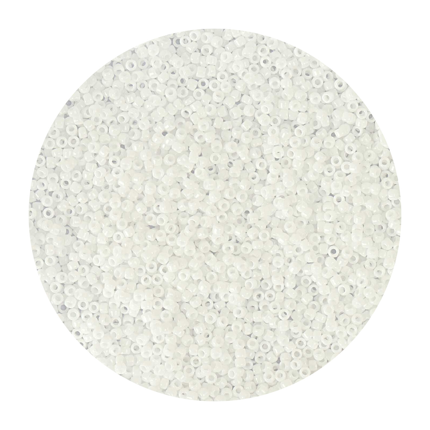 Rocailles-Perlen Itoshii Mini, 1,5 mm, 10 g, Perlmutt-Wei Opak