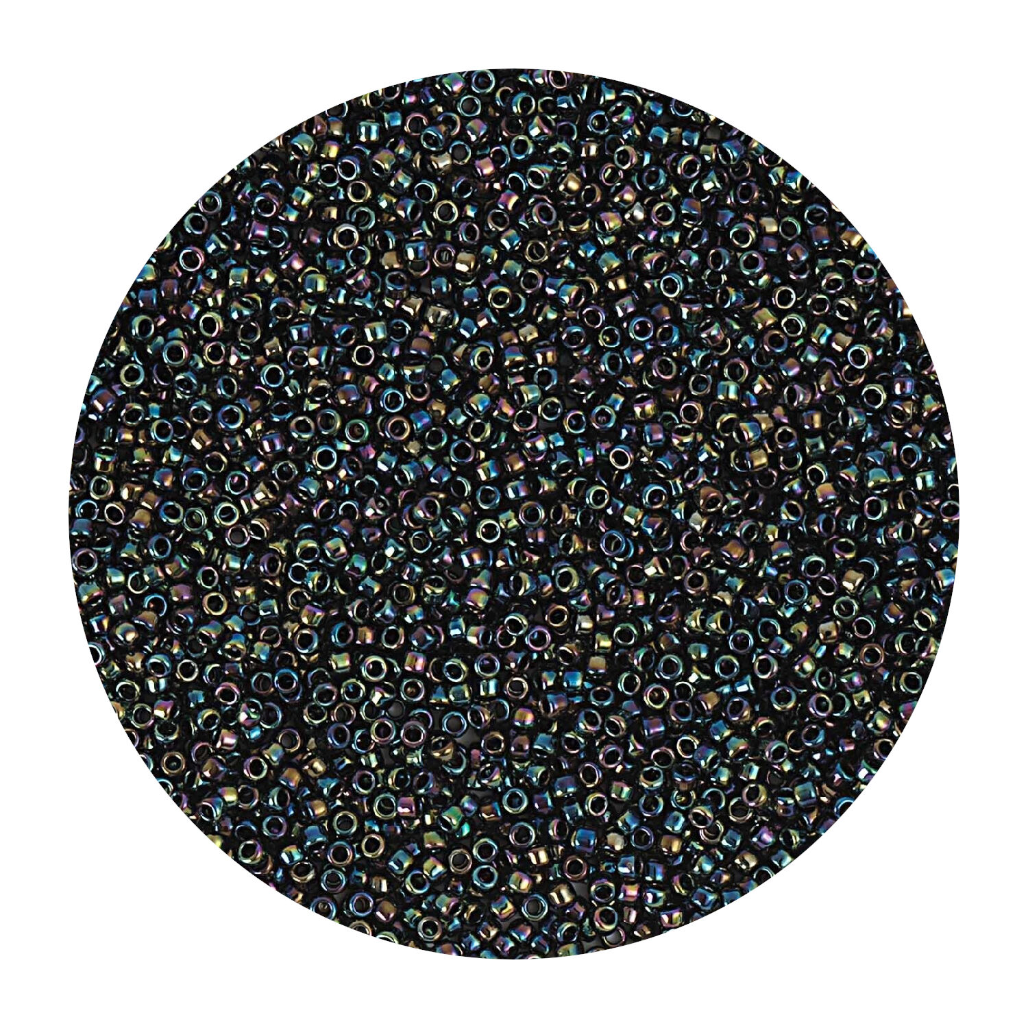 Rocailles-Perlen Itoshii Mini, 1,5 mm, 10 g, Blau-Grn Metallic