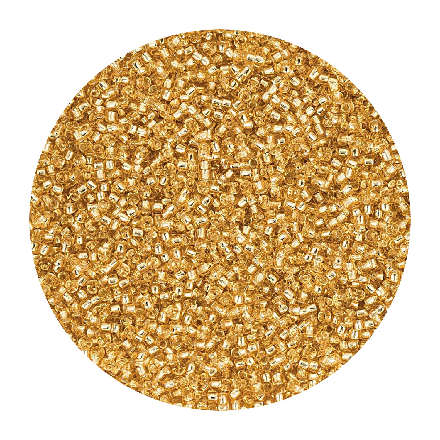 Rocailles-Perlen Itoshii Mini, 1,5 mm, 10 g, Gold Transparent