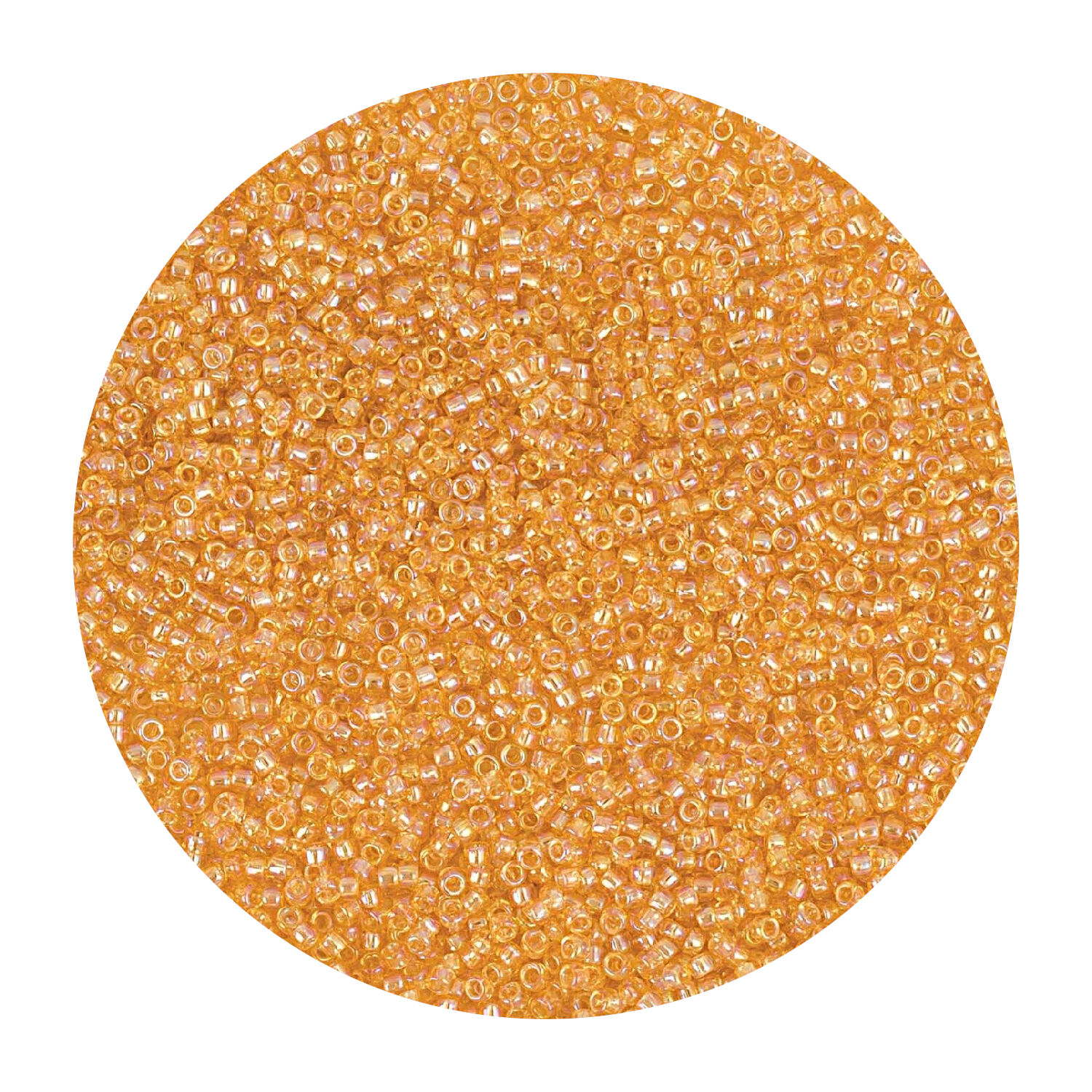Rocailles-Perlen Itoshii Mini, 1,5 mm, 10 g, Gelbgold Transparent