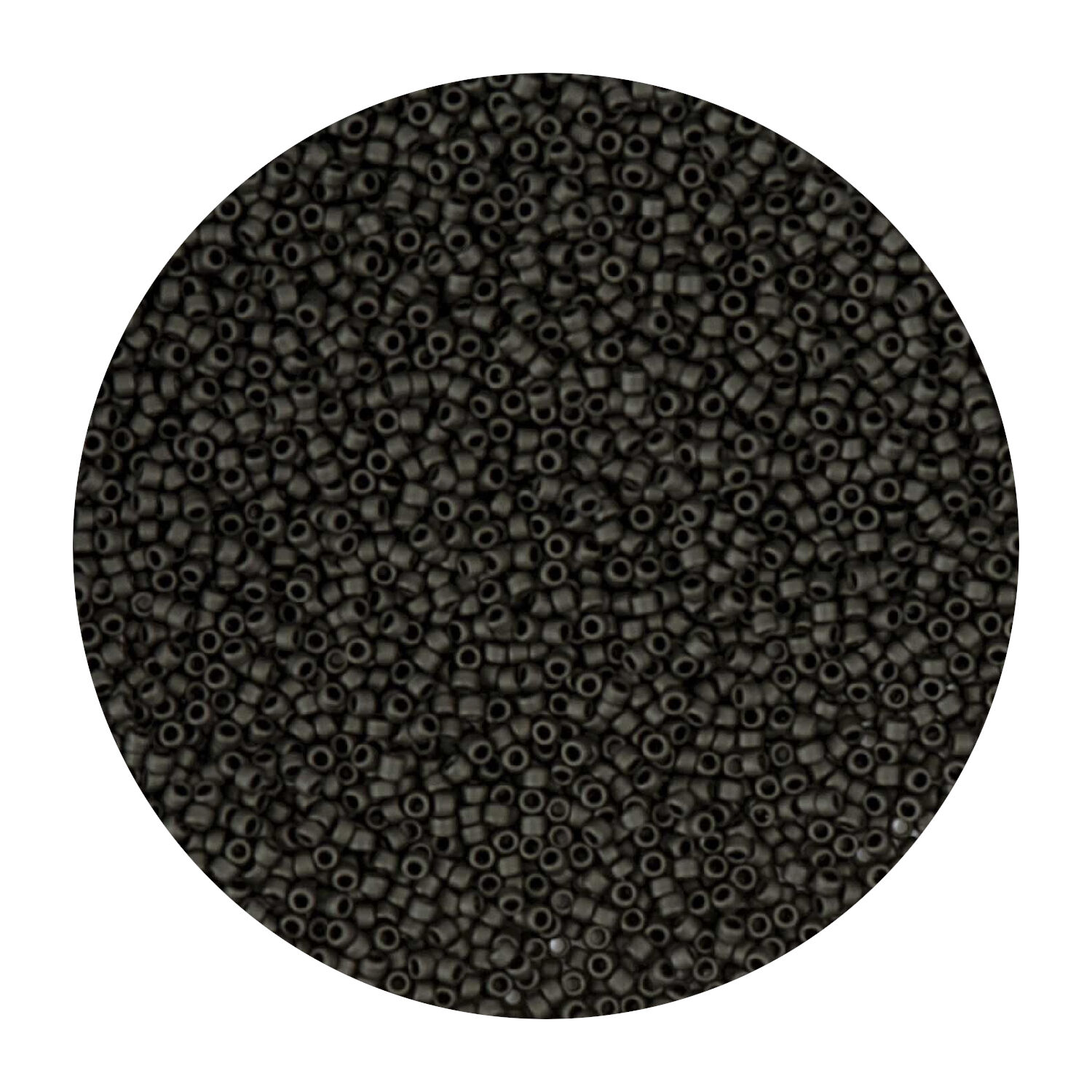 Rocailles-Perlen Itoshii Mini, 1,5 mm, 10 g, Schwarz Opak Matt