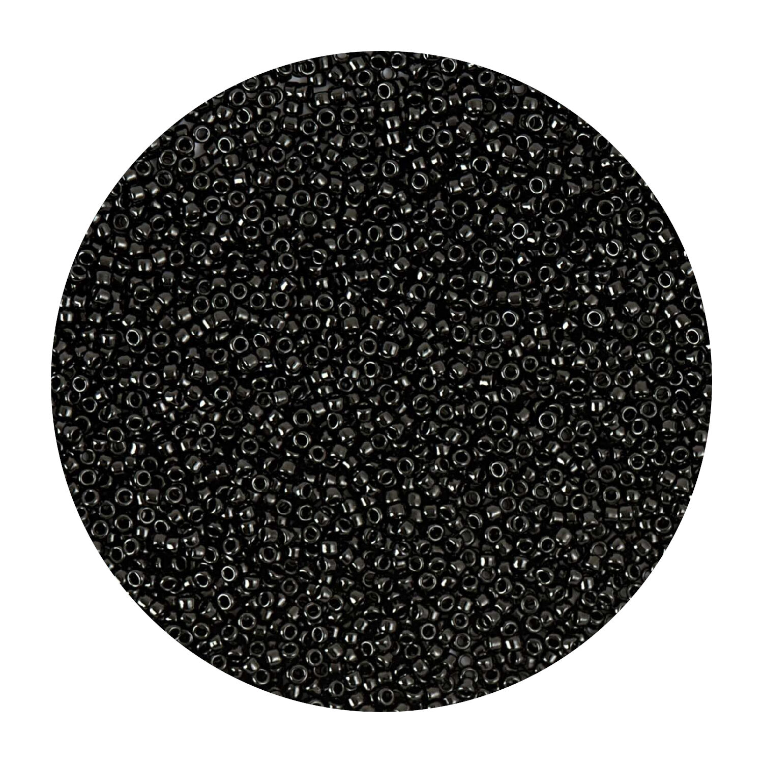 Rocailles-Perlen Itoshii Mini, 1,5 mm, 10 g, Schwarz Opak