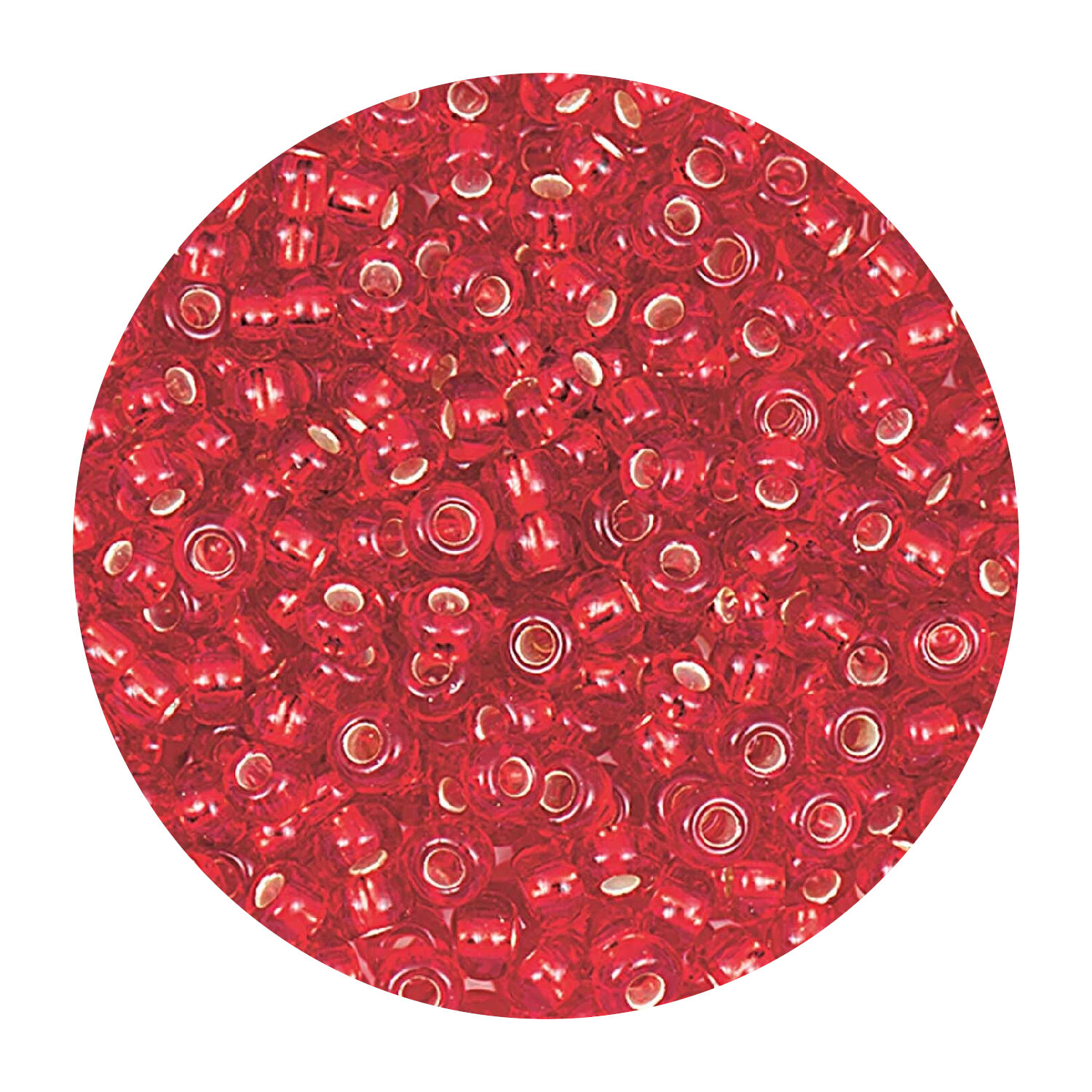 Rocailles-Perlen Itoshii, 2,6 mm, 17 g, Dunkelrot mit Silbereinzug