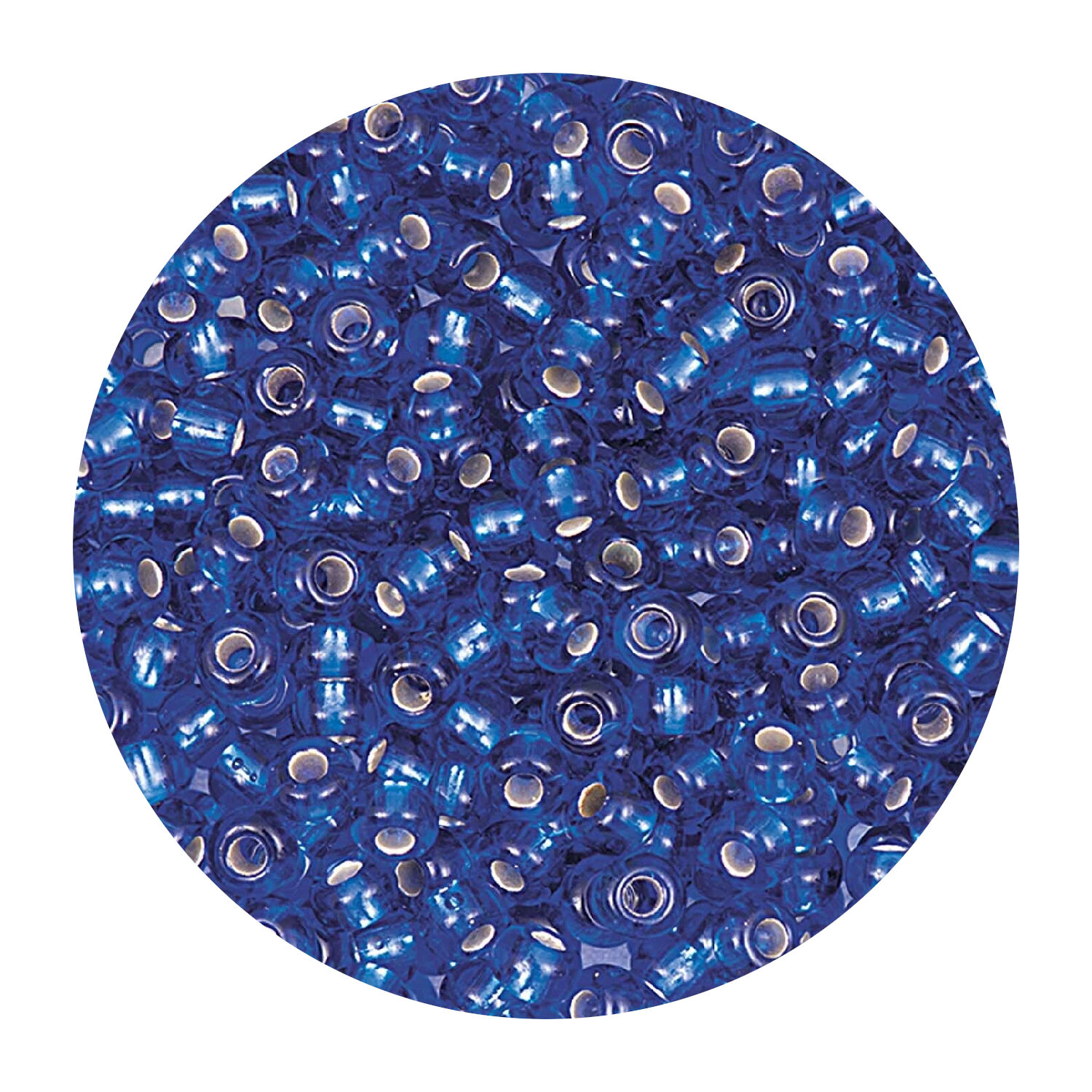 Rocailles-Perlen Itoshii, 2,6 mm, 17 g, Dunkelblau mit Silbereinzug