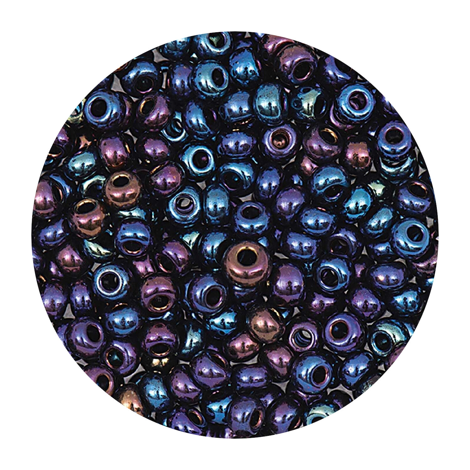 Rocailles-Perlen Itoshii, 2,6 mm, 17 g, Blau Irisierend Grn