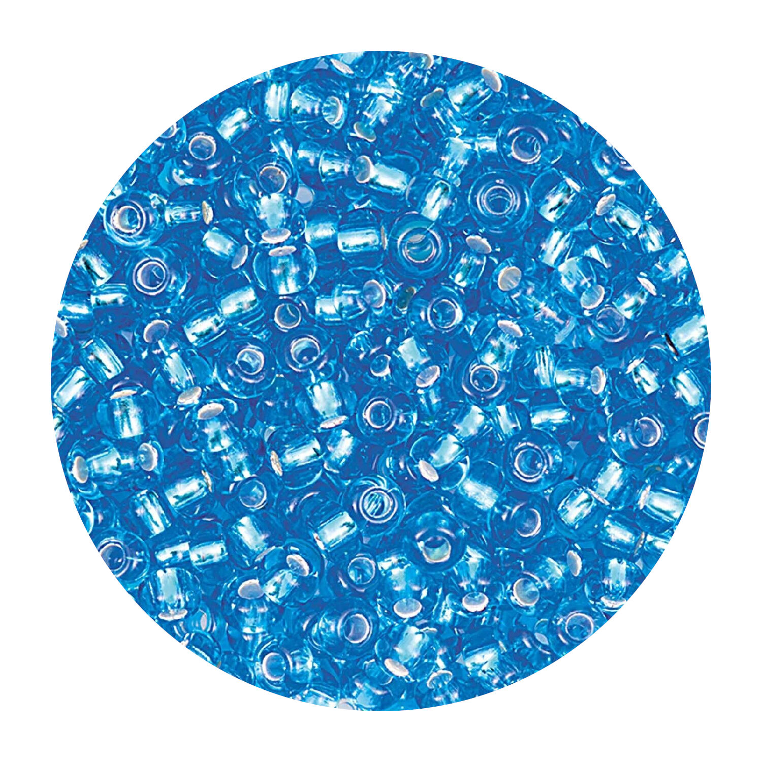 Rocailles-Perlen Itoshii, 2,6 mm, 17 g, Blau mit Silbereinzug