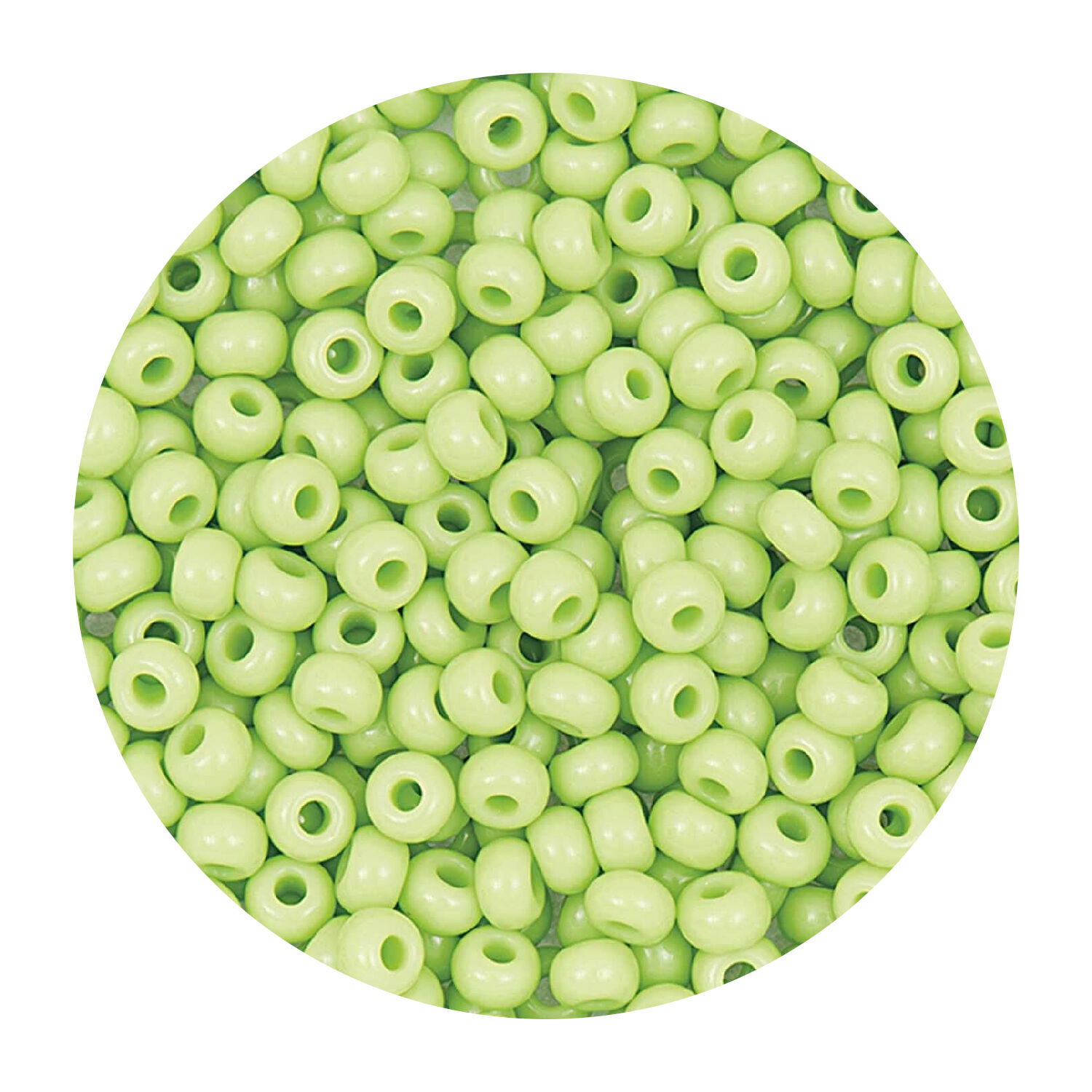 Rocailles-Perlen Itoshii, 2,6 mm, 17 g, Hellgrn Opak