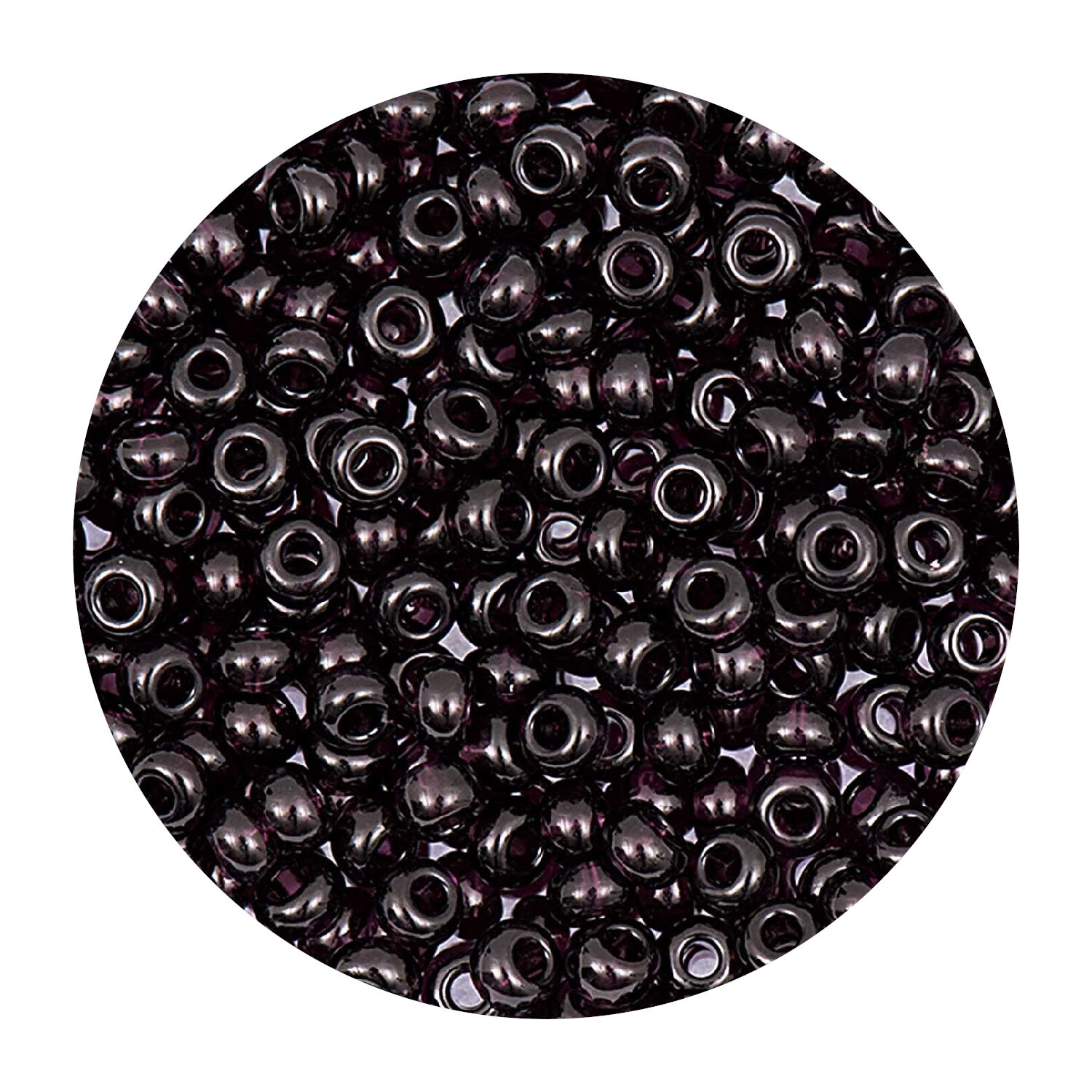 Rocailles-Perlen Itoshii, 2,6 mm, 17 g, Dunkelviolett Transparent