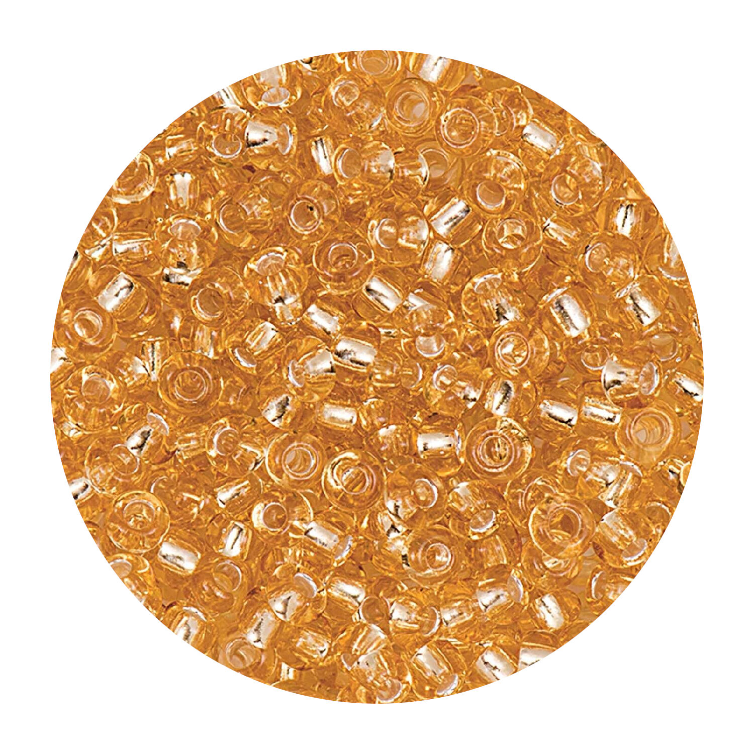 Rocailles-Perlen Itoshii, 2,6 mm, 17 g, Gelb mit Silbereinzug