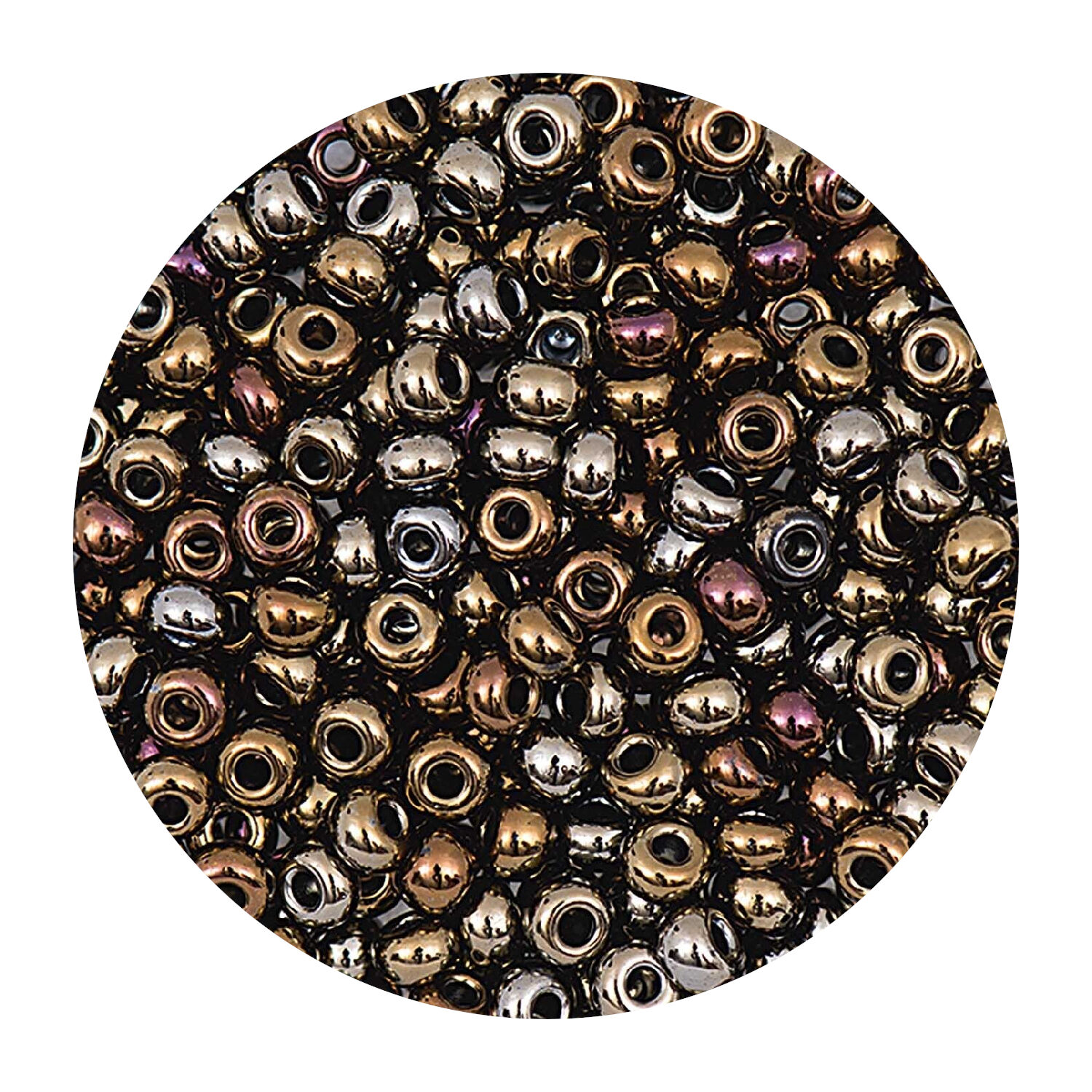 Rocailles-Perlen Itoshii, 2,6 mm, 17 g, Oliv Irisierend