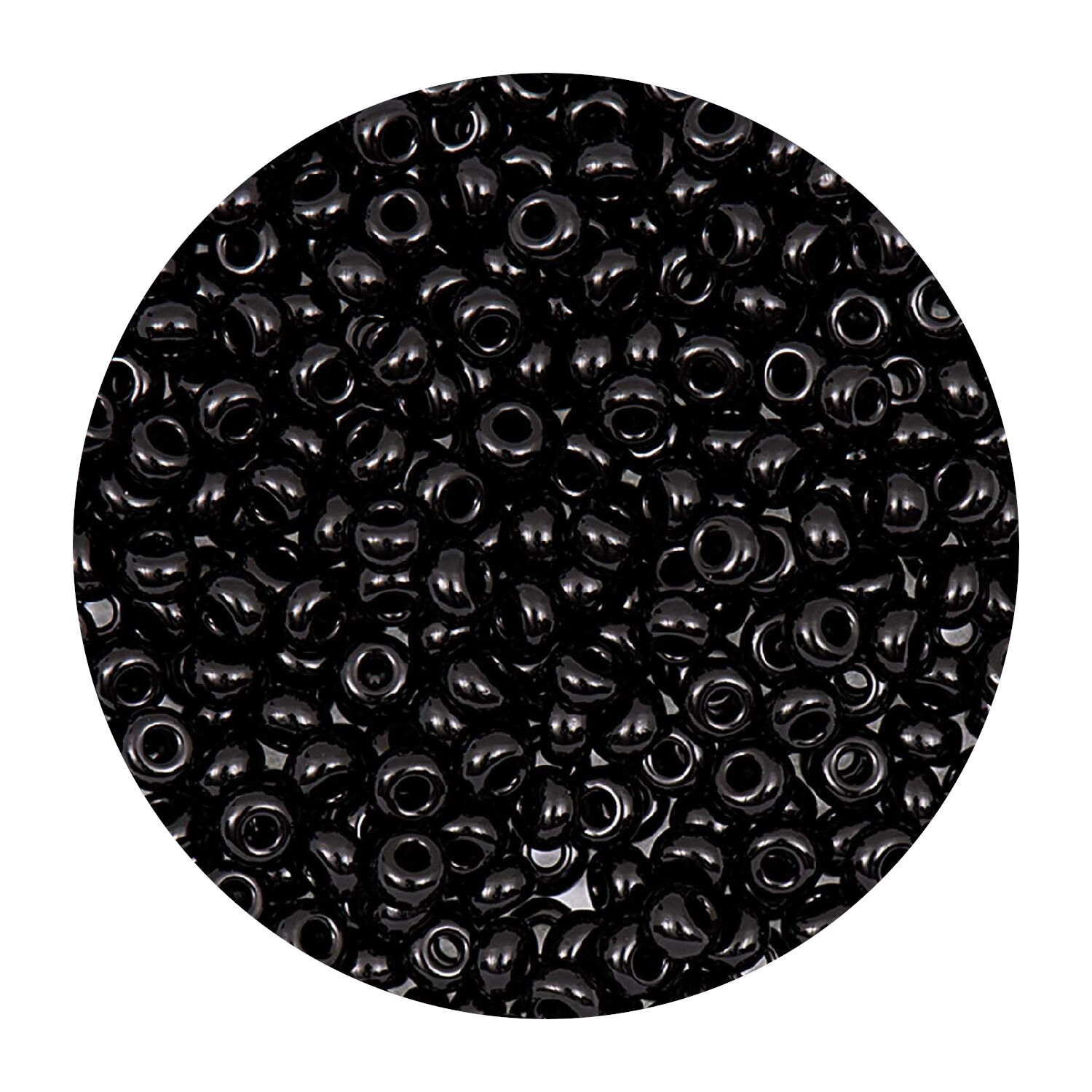 Rocailles-Perlen Itoshii, 2,6 mm, 17 g, Schwarz Opak