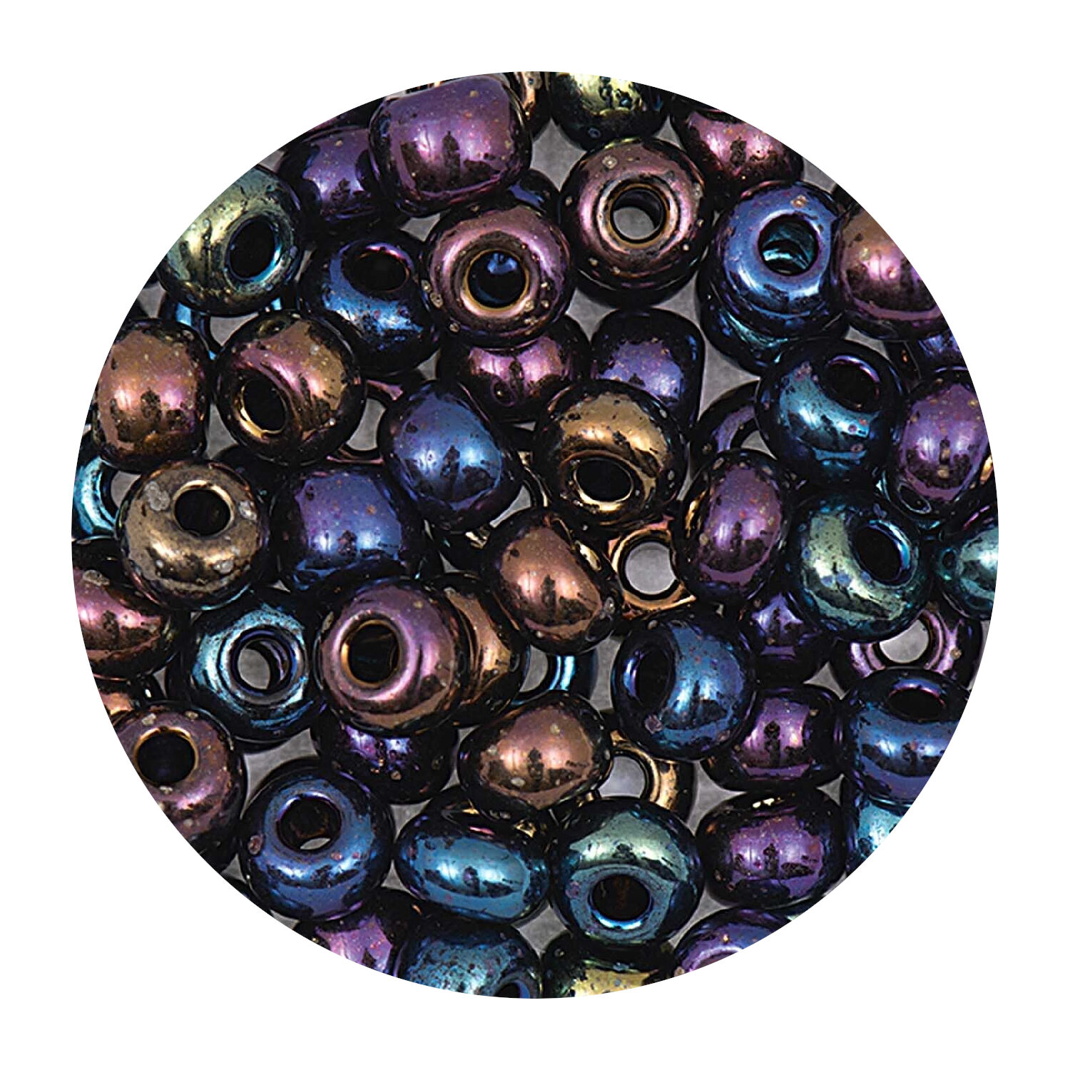 Rocailles-Perlen Itoshii, 4,5 mm, 17 g, Regenbogen Opak