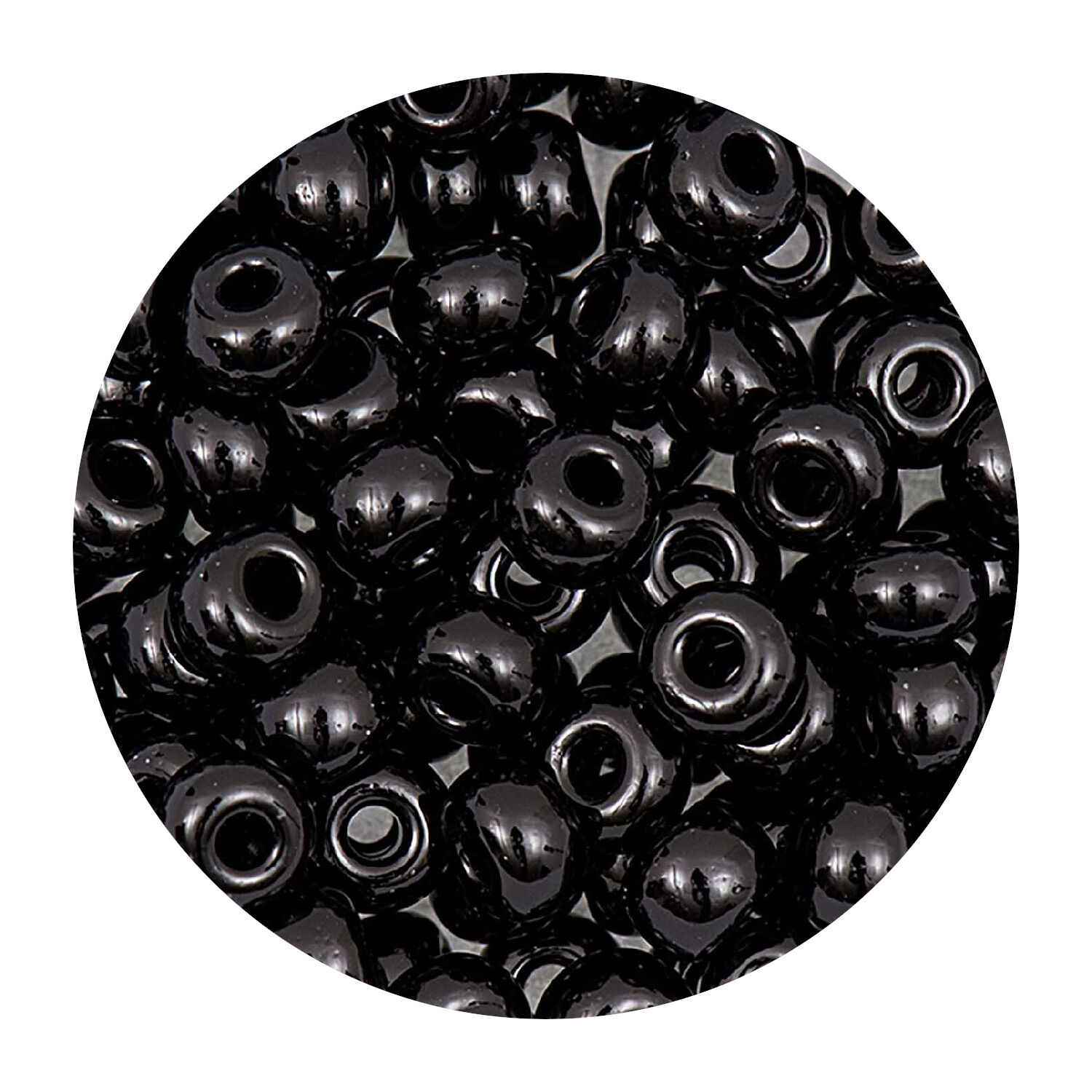 Rocailles-Perlen Itoshii, 4,5 mm, 17 g, Schwarz Opak