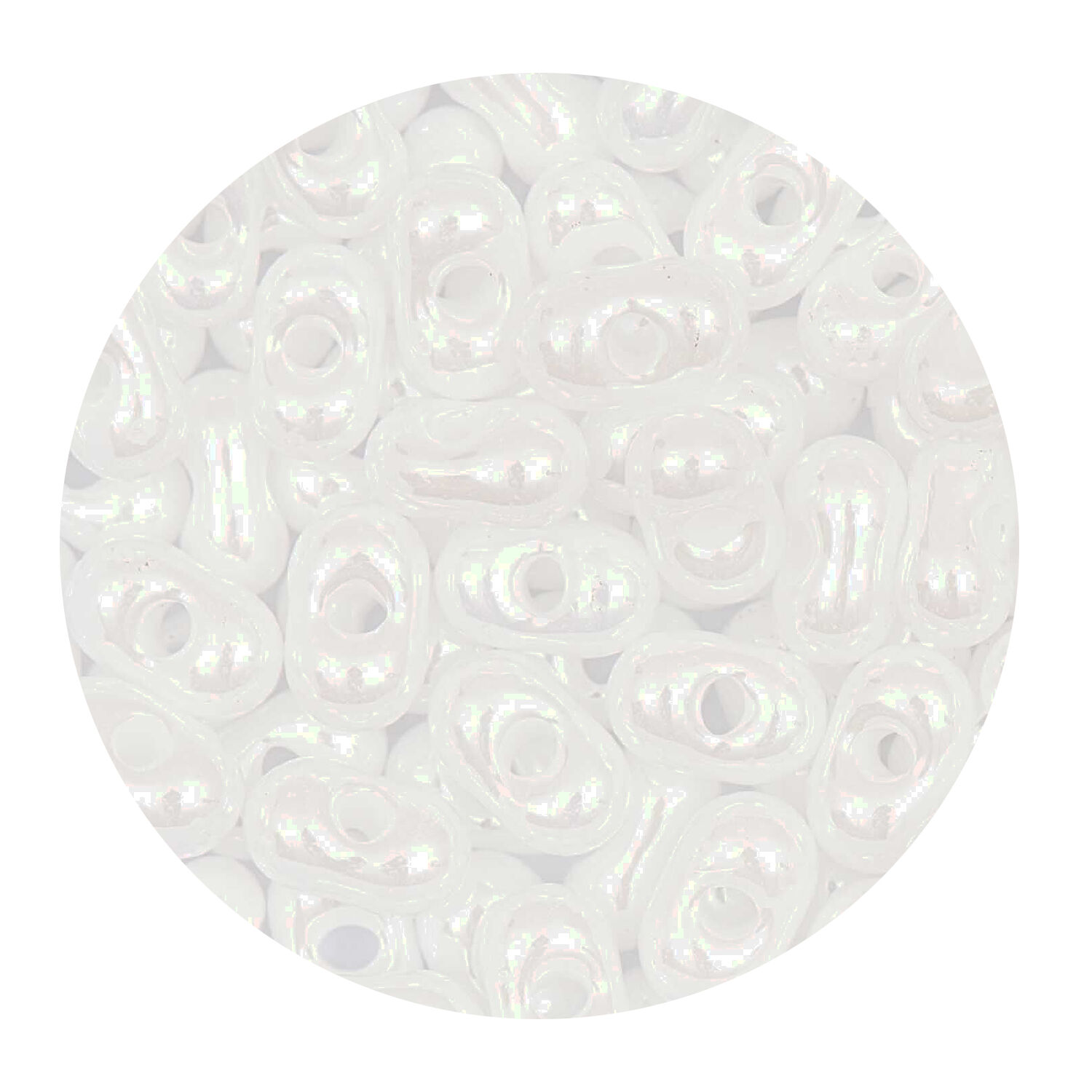 Rocailles-Perlen Itoshii Farfalle, 3,2 x 6,5 mm, 17 g, Wei Perlmutt