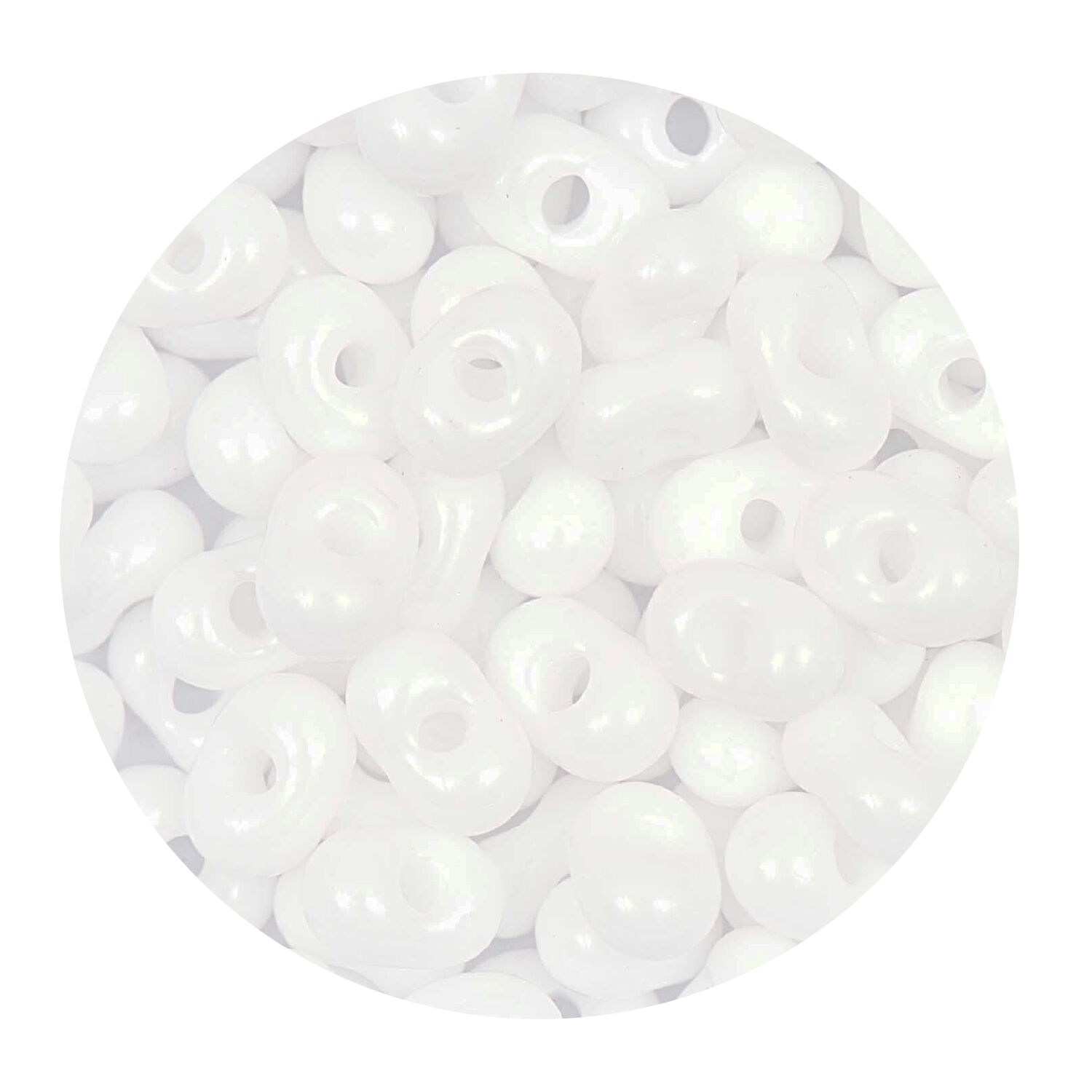 Rocailles-Perlen Itoshii Farfalle, 3,2 x 6,5 mm, 17 g, Wei Opak
