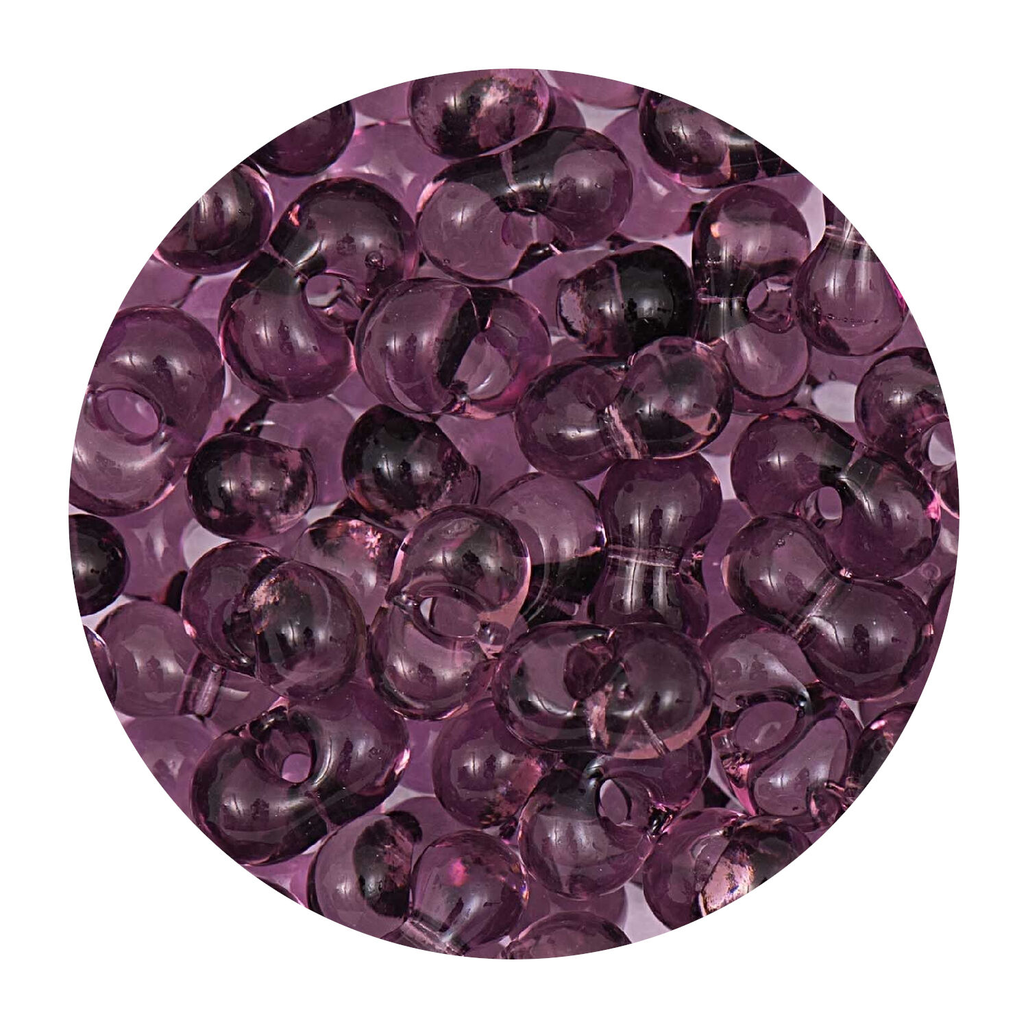 Rocailles-Perlen Itoshii Farfalle, 3,2 x 6,5 mm, 17 g, Violett Transparent