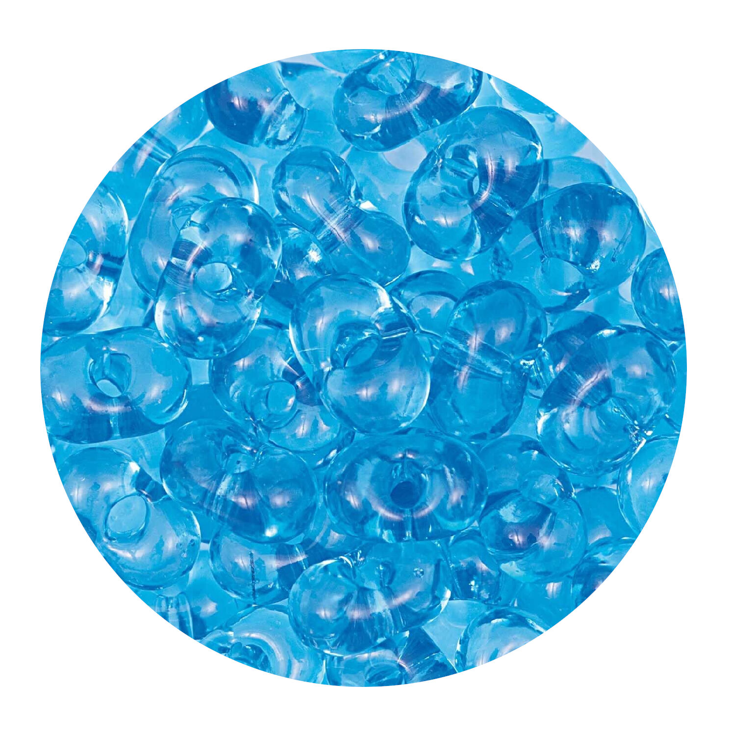 Rocailles-Perlen Itoshii Farfalle, 3,2 x 6,5 mm, 17 g, Trkis Transparent