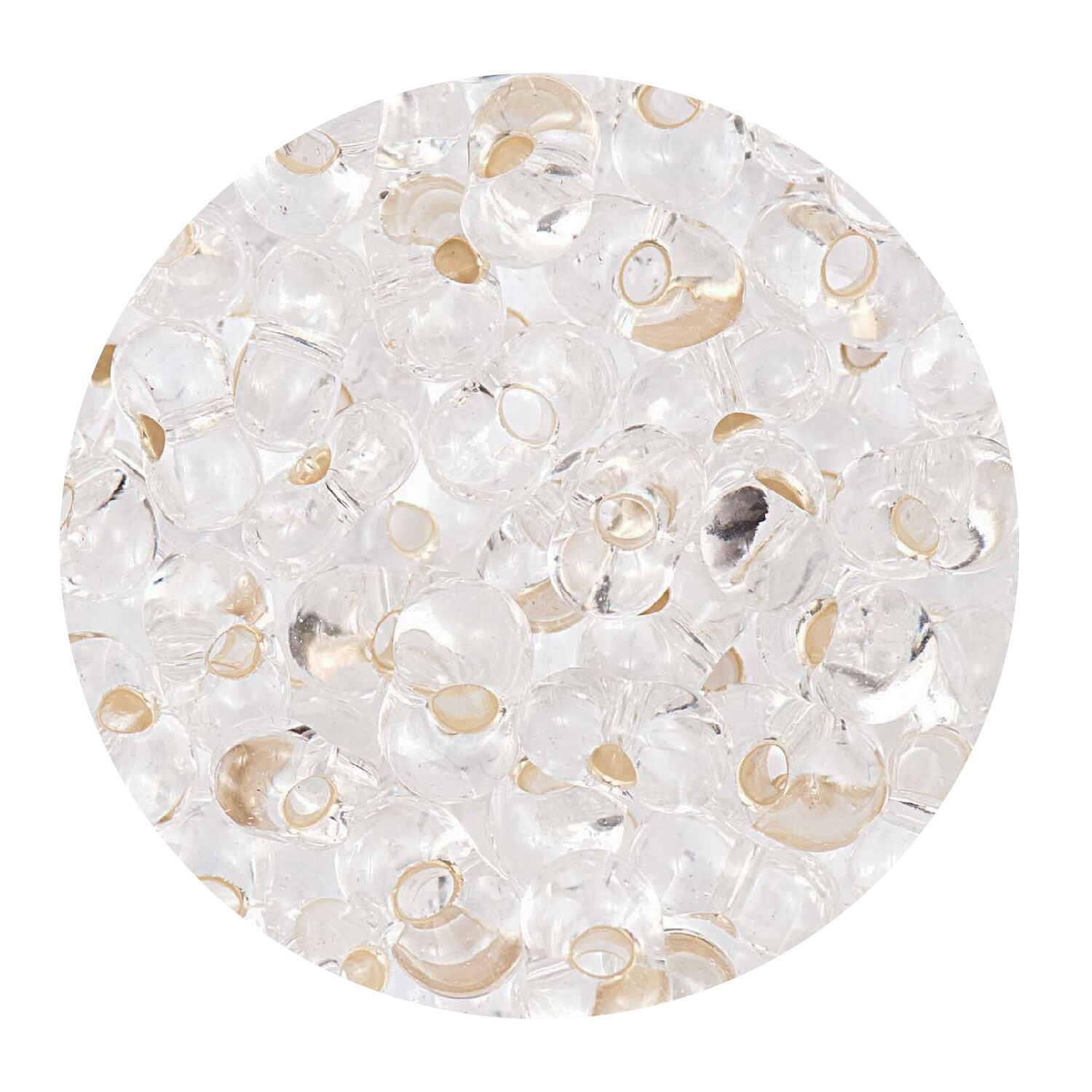 Rocailles-Perlen Itoshii Farfalle, 3,2 x 6,5 mm, 17 g, Transparent mit Silbereinzug