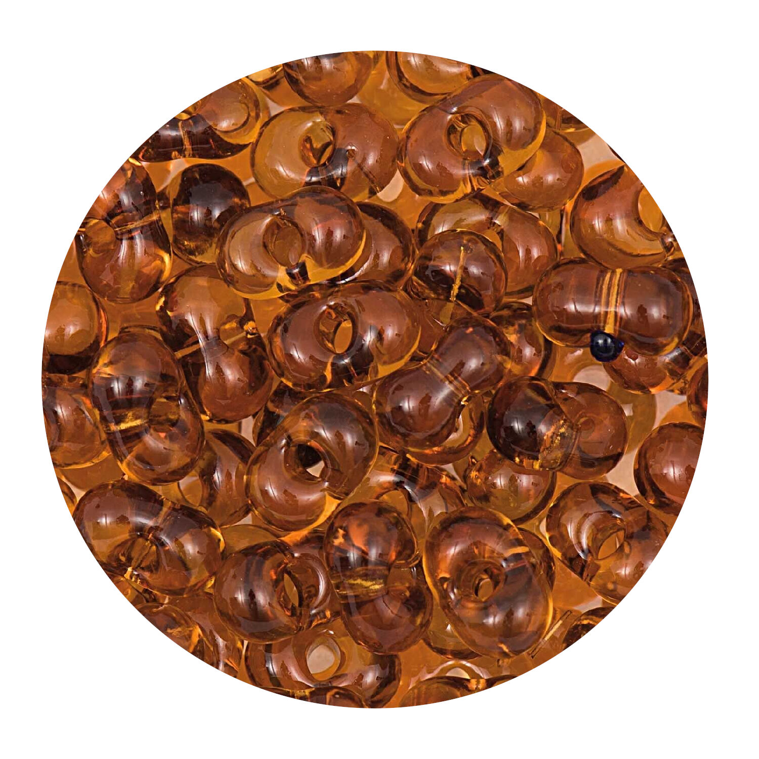 Rocailles-Perlen Itoshii Farfalle, 3,2 x 6,5 mm, 17 g, Braun Transparent