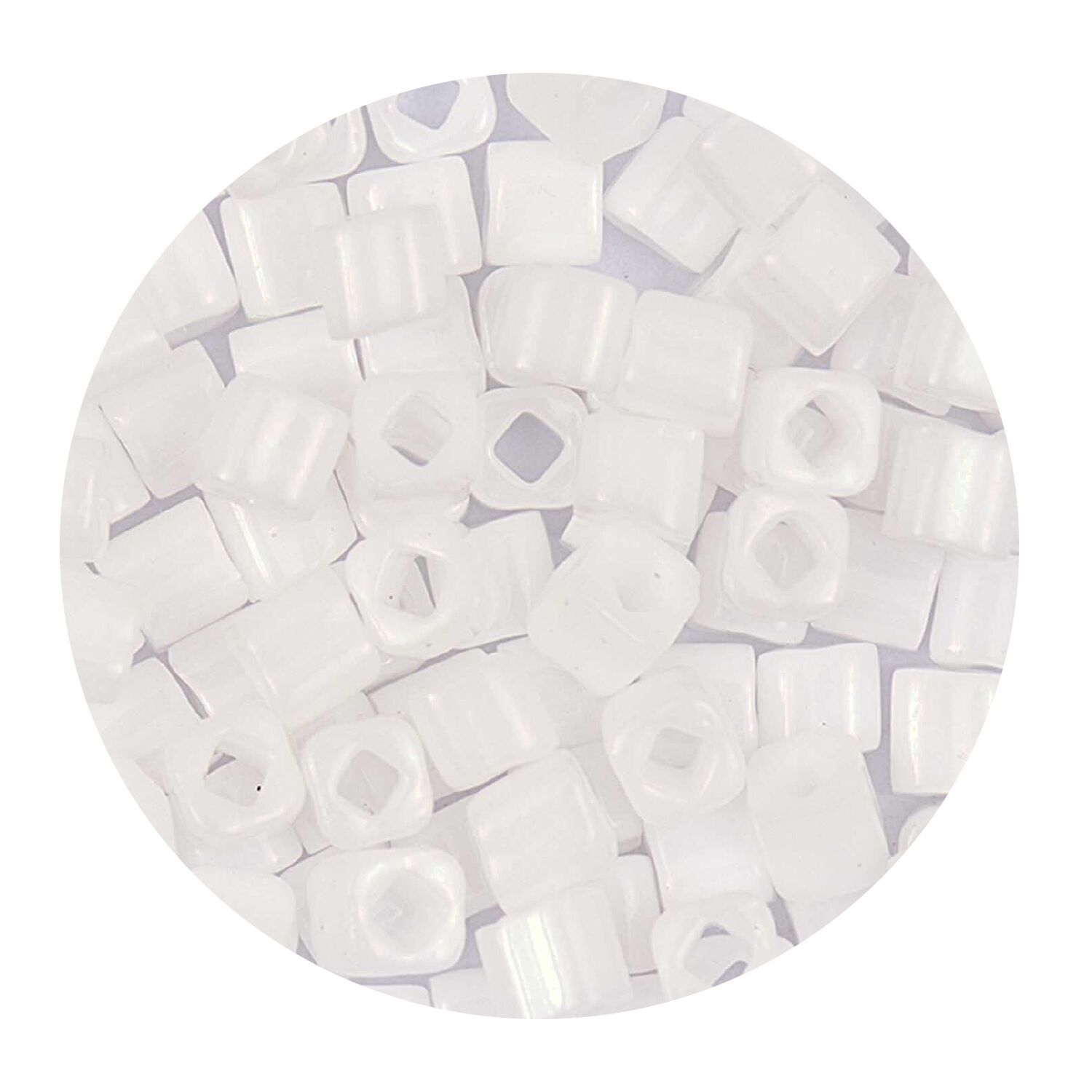 Rocailles-Wrfel-Perlen Itoshii Cube, 3 x 3 mm, 6 g, Wei Opak