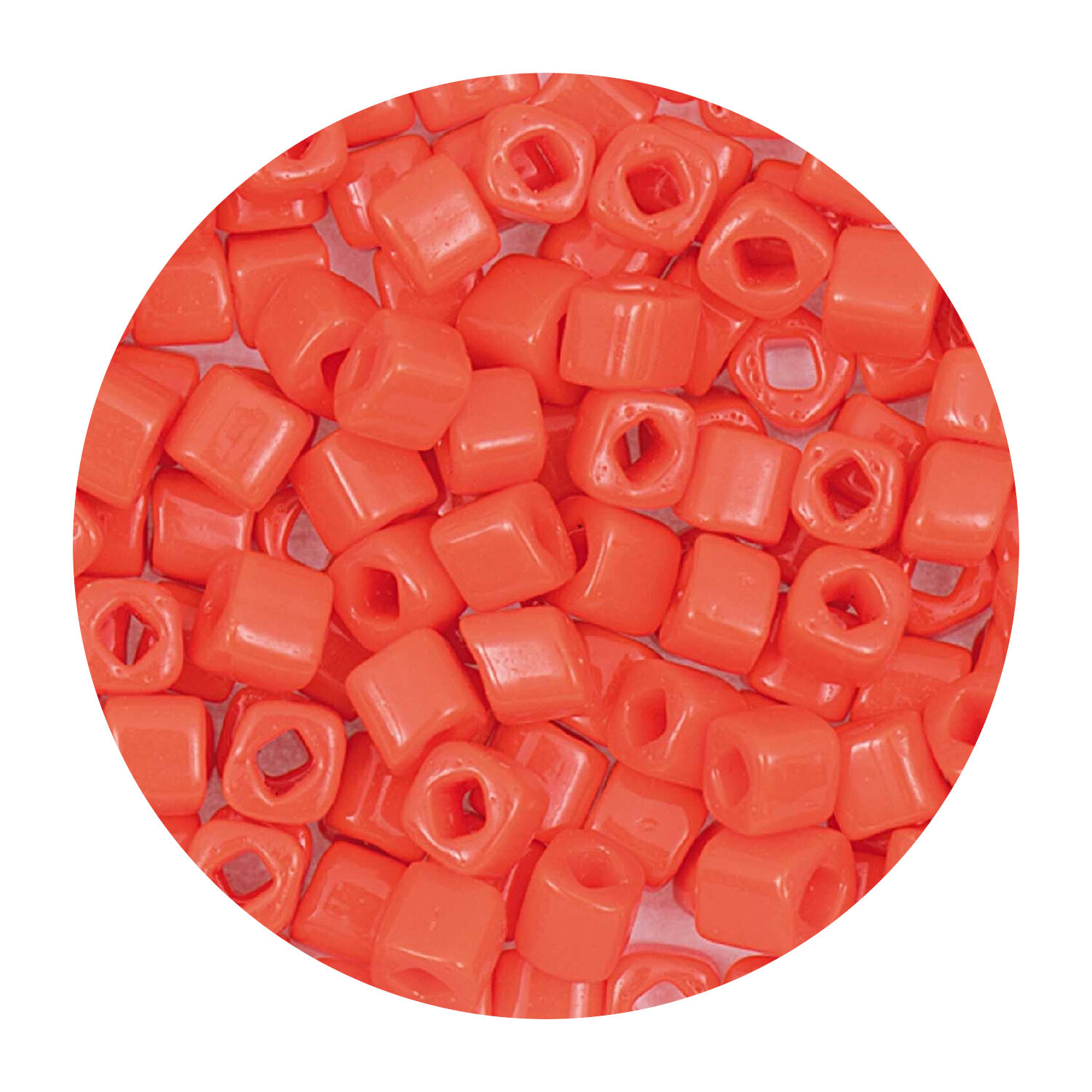 Rocailles-Wrfel-Perlen Itoshii Cube, 3 x 3 mm, 6 g, Orange Opak