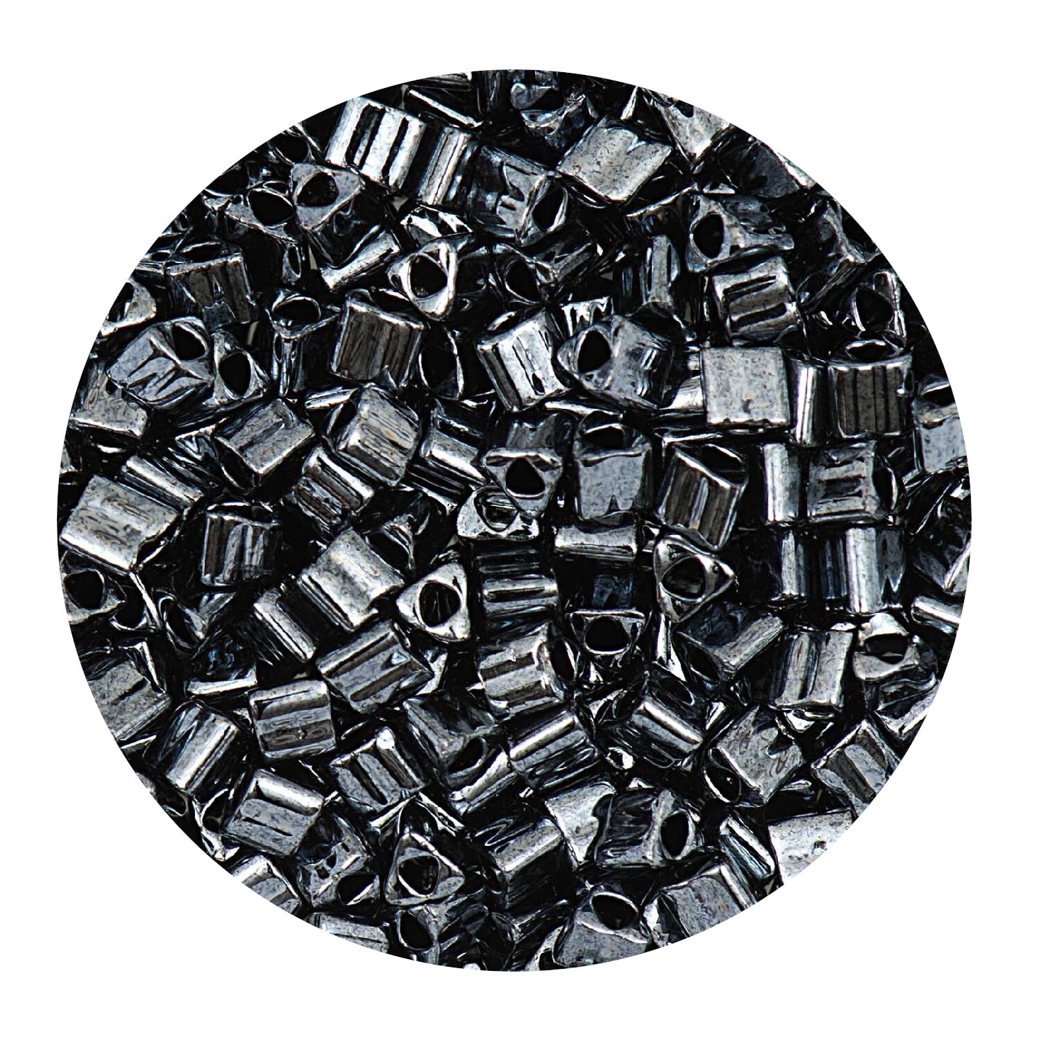 Rocailles-Perlen Itoshii Triangle, 2,2 mm, 10 g, Grau Irisierend
