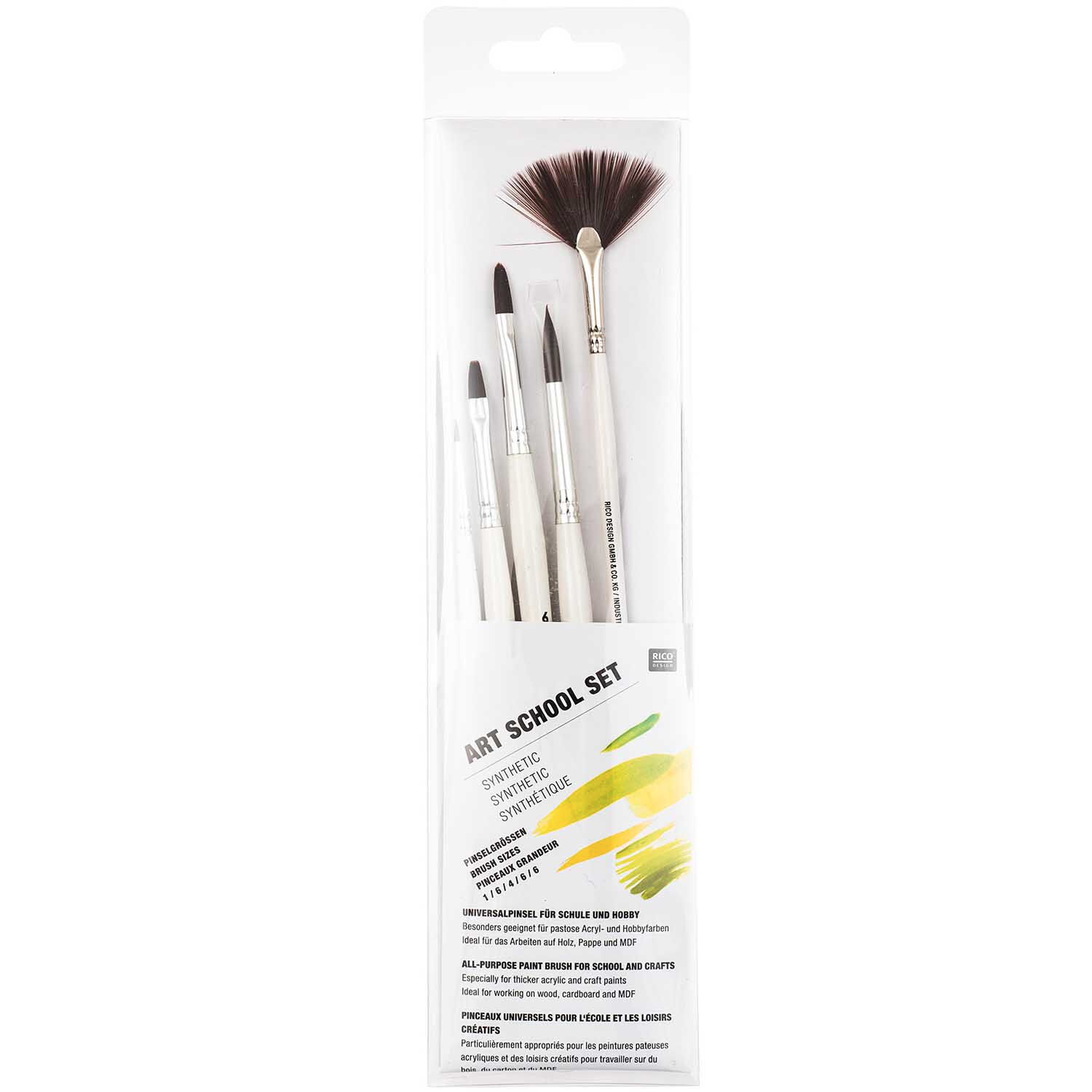 NEU ART SCHOOL Synthetic-Pinsel-Vorteils-Set 1, Inhalt: 5 Pinsel