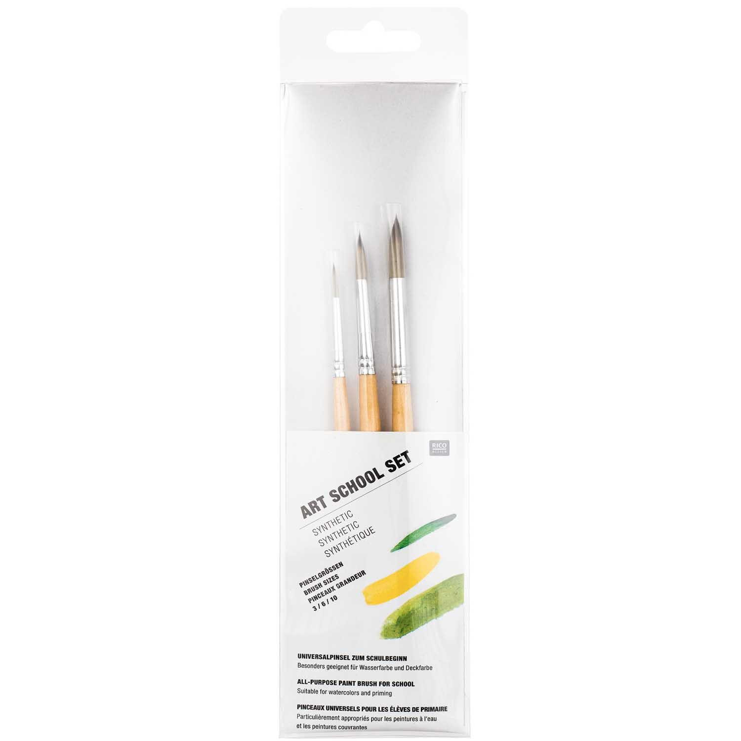 NEU ART SCHOOL Synthetic-Pinsel-Vorteils-Set 3, Inhalt: 3 Pinsel