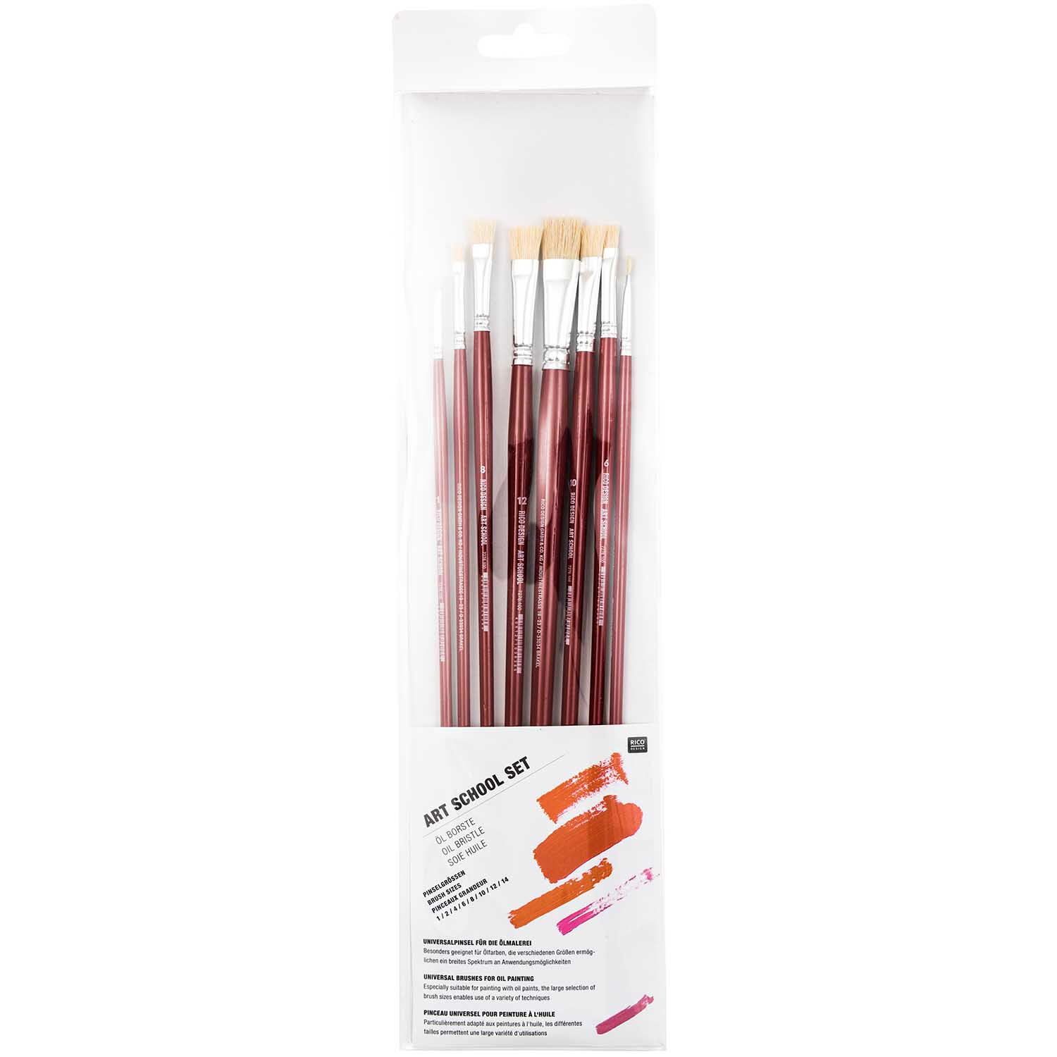 NEU lmalpinsel-Set Hobby- und Schule ART SCHOOL, Borste Hell, Inhalt: 8 Pinsel