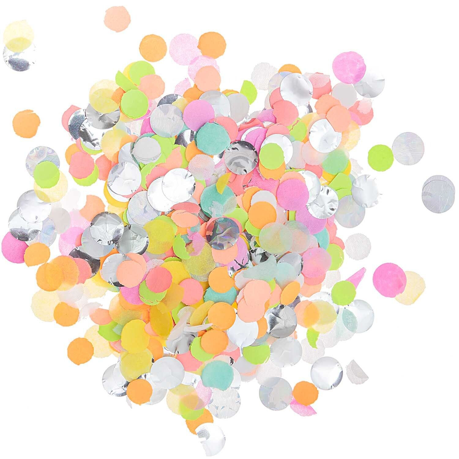 Konfetti rund mit Hot Foil, Neon Mix, 20 g