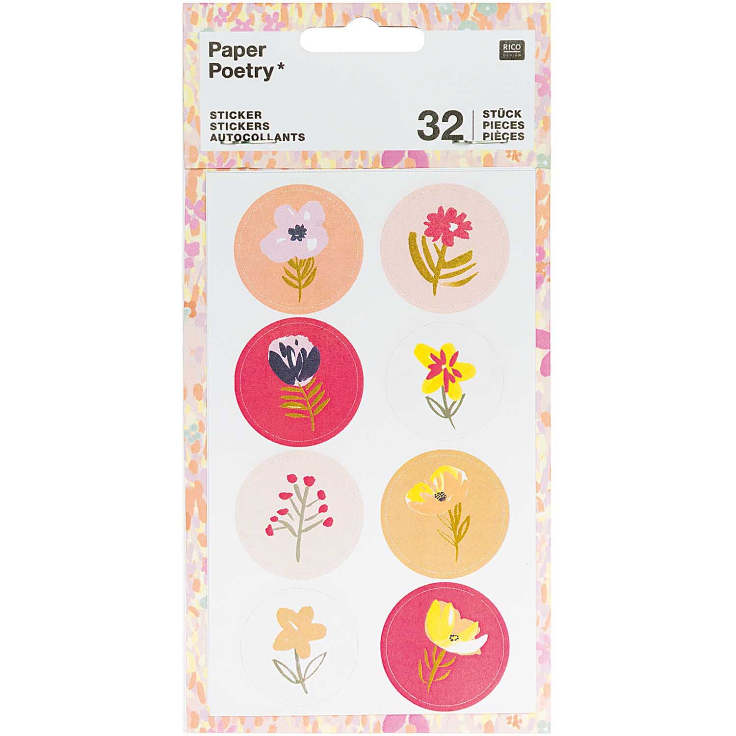 NEU Sticker Crafted Nature, rosa, 4 Blatt