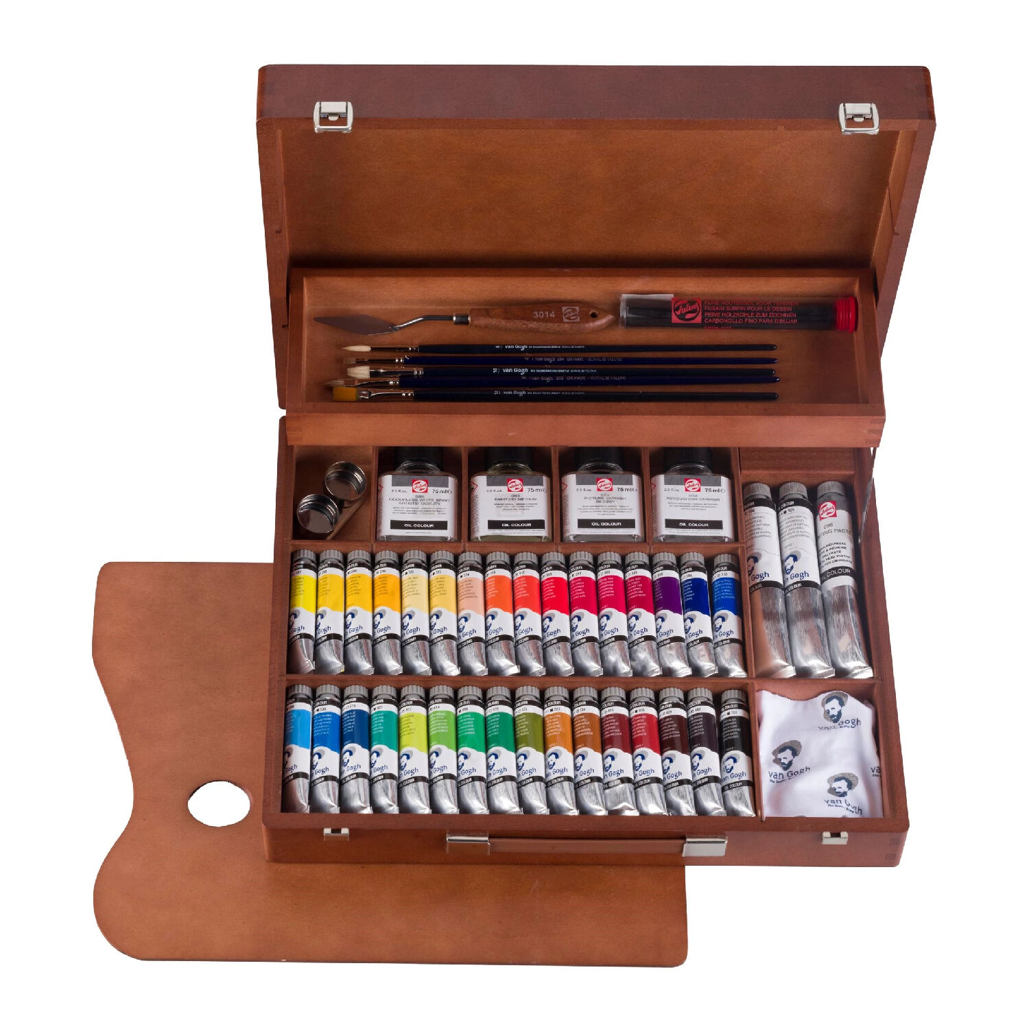 Van Gogh Holzkasten lfarbe Superior mit 32x 20ml, 2x 60ml-Tuben + Zubehr